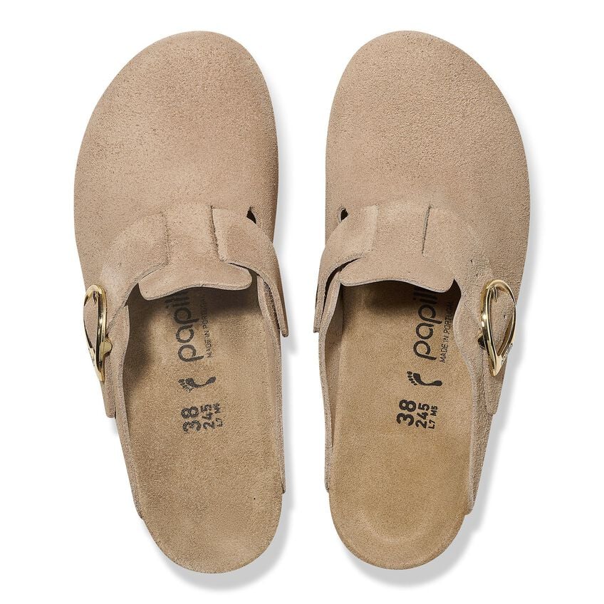 Fanny Ring-Buckle Suede Leather