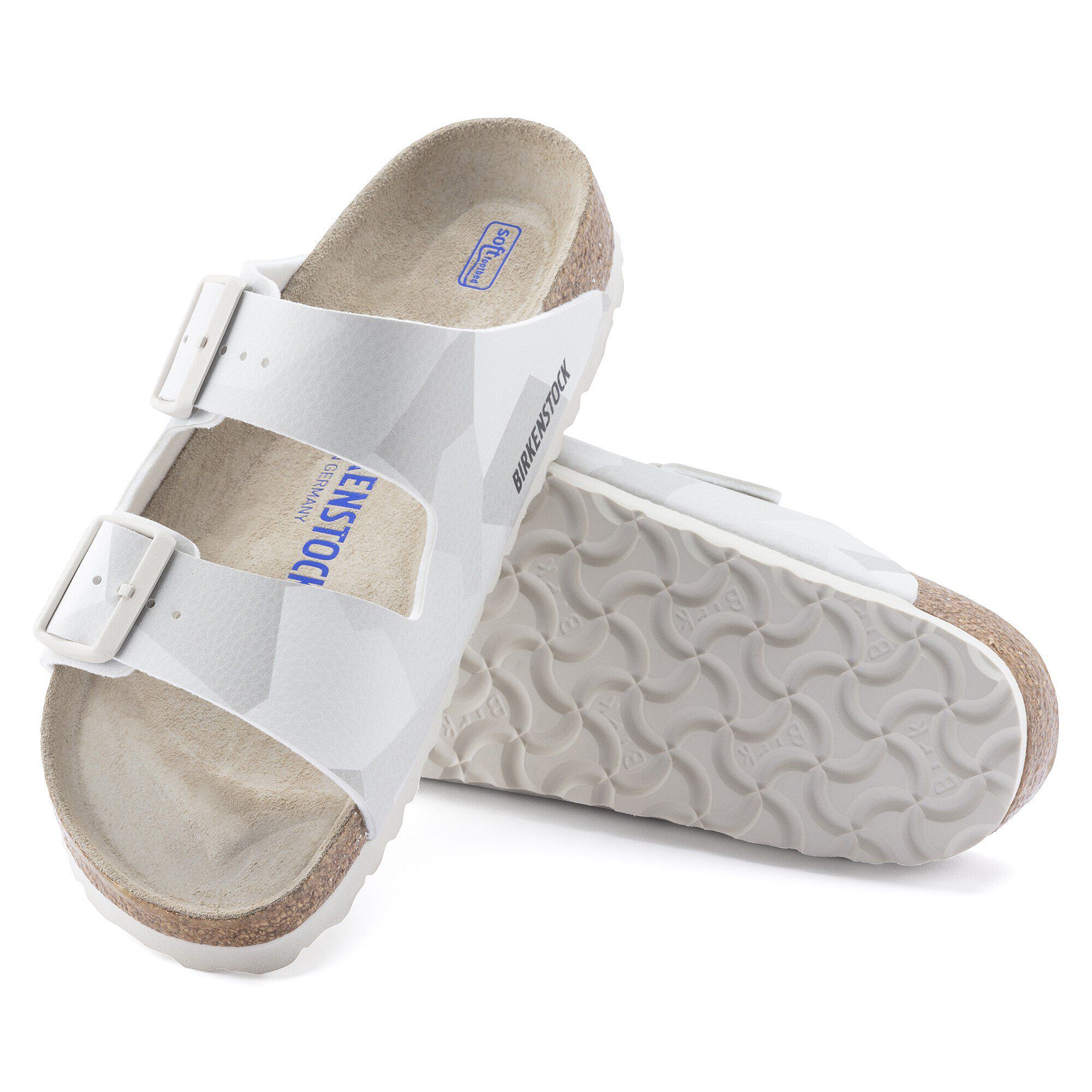 Arizona Birko Flor Desert Soil Geo Camo Snow White BIRKENSTOCK