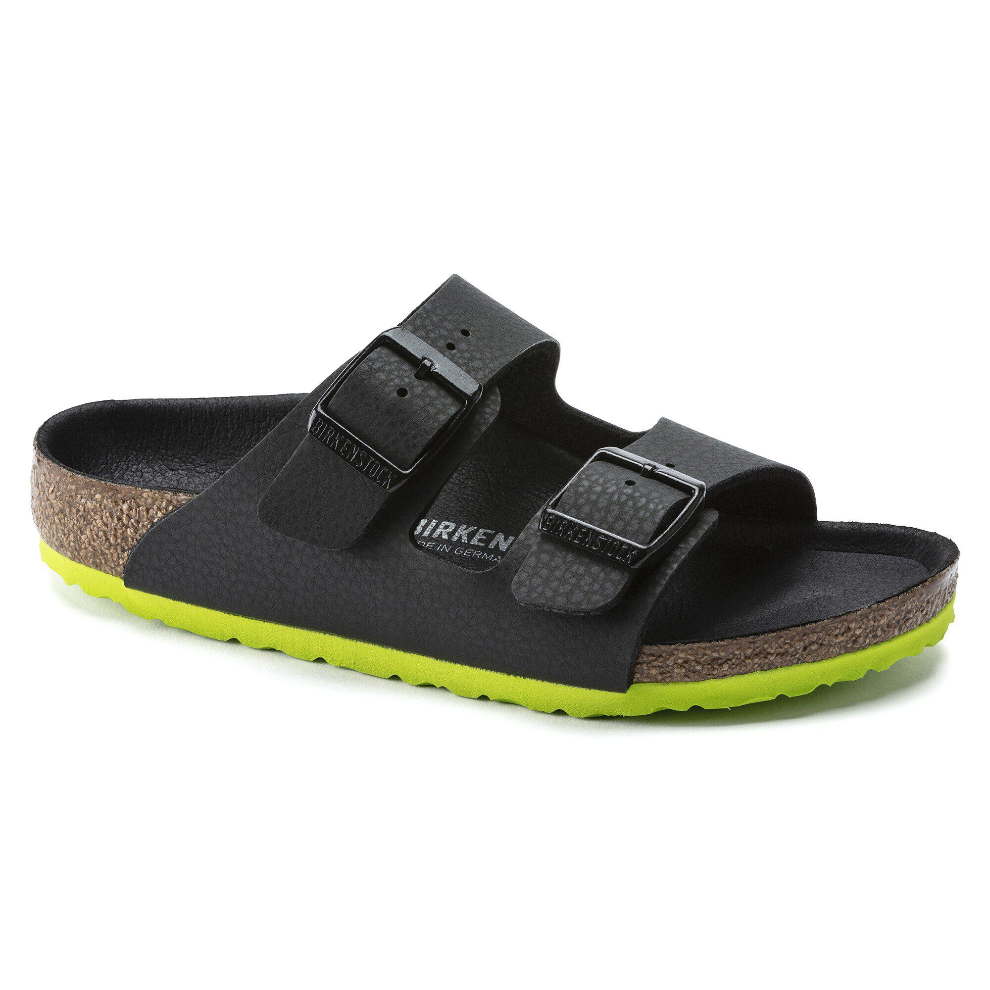 Arizona Kids Birko Flor Desert Soil Black Lime BIRKENSTOCK