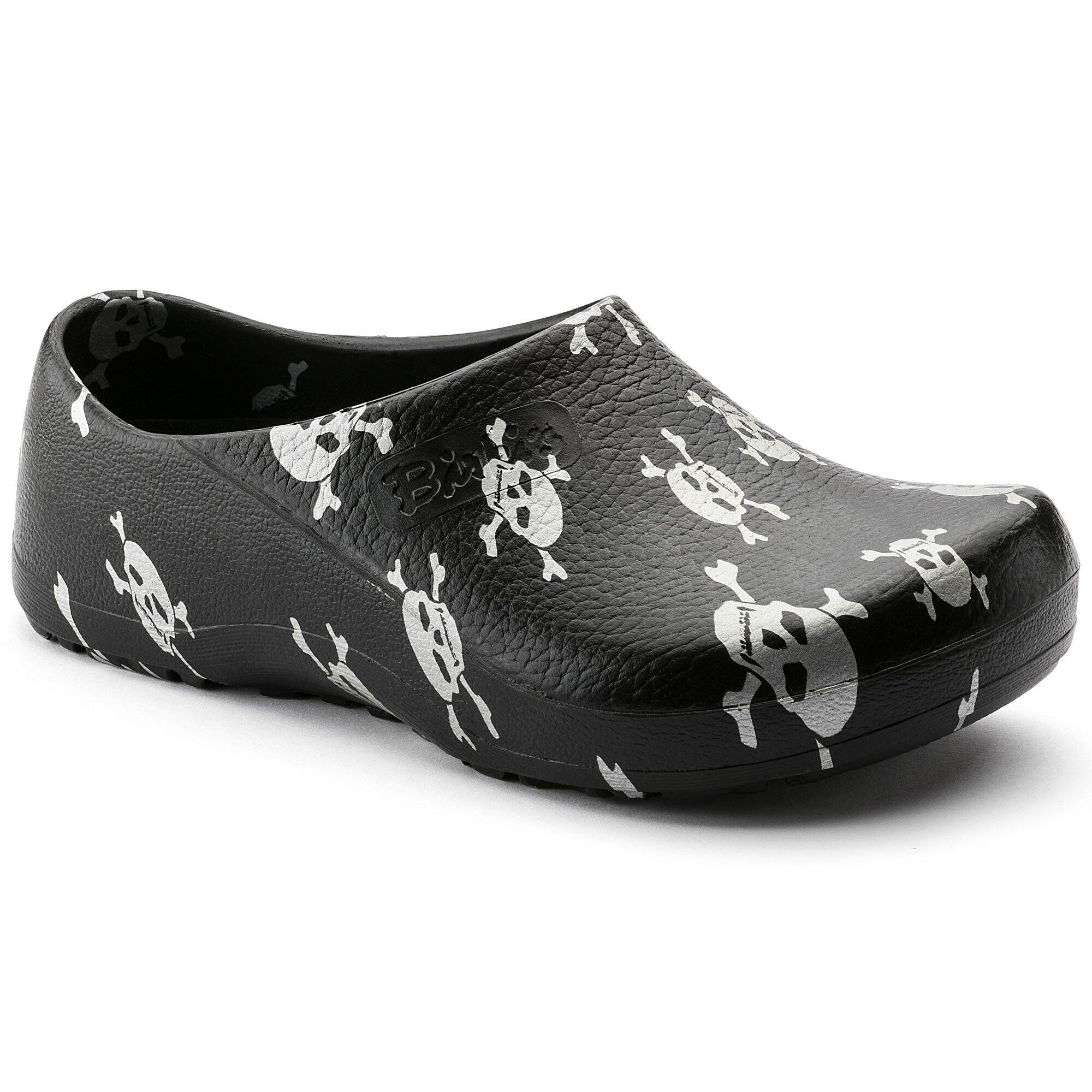 skull nursing clogs