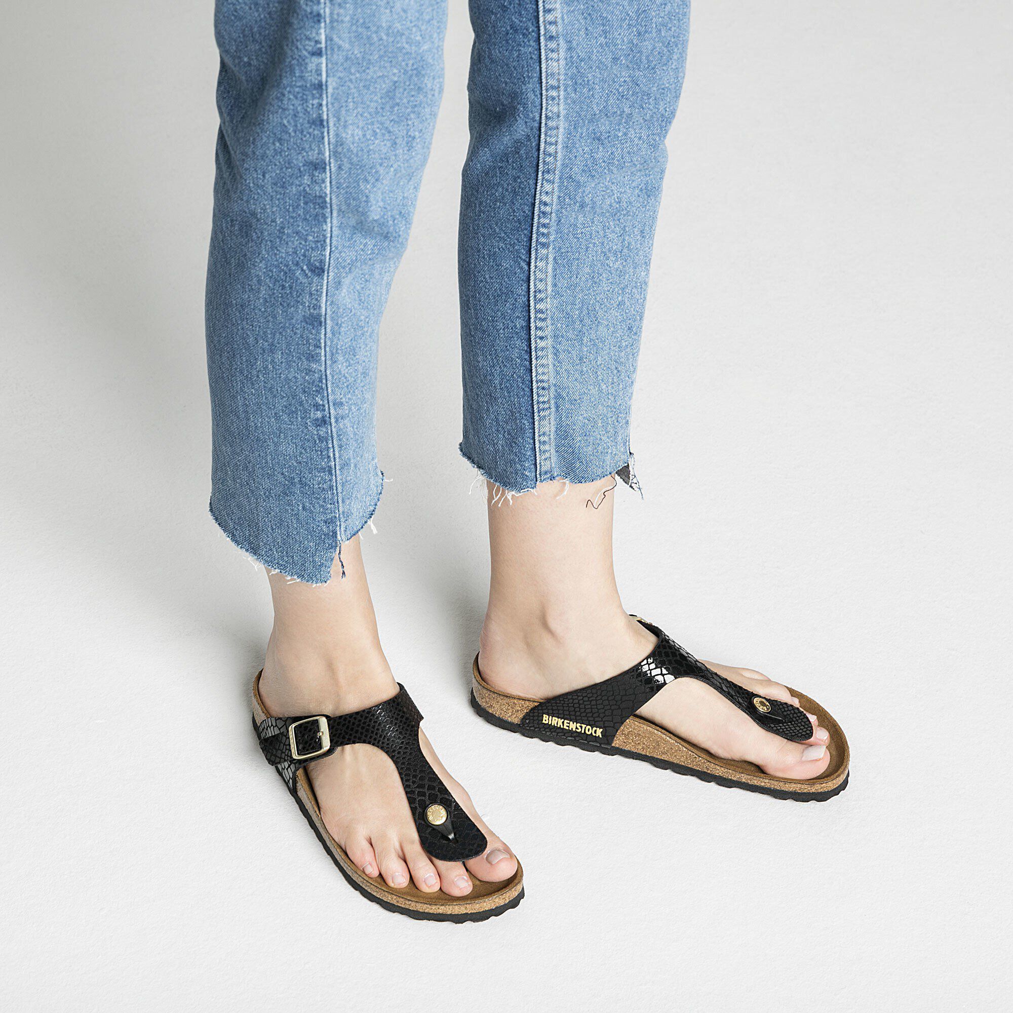 black snakeskin birkenstocks
