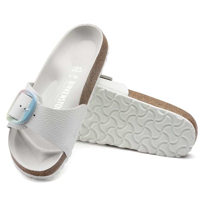 forhistorisk Ærlig Shetland Madrid Big Buckle Natural Leather White | BIRKENSTOCK