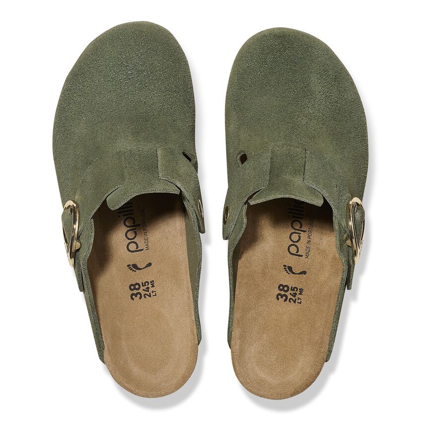Fanny Ring-Buckle Suede Leather