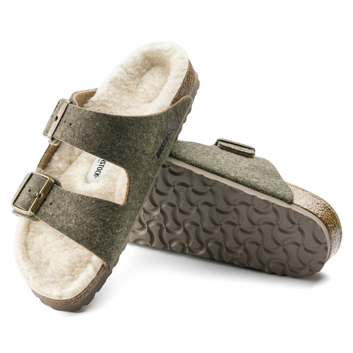Arizona Wool Felt Doubleface Khaki BIRKENSTOCK