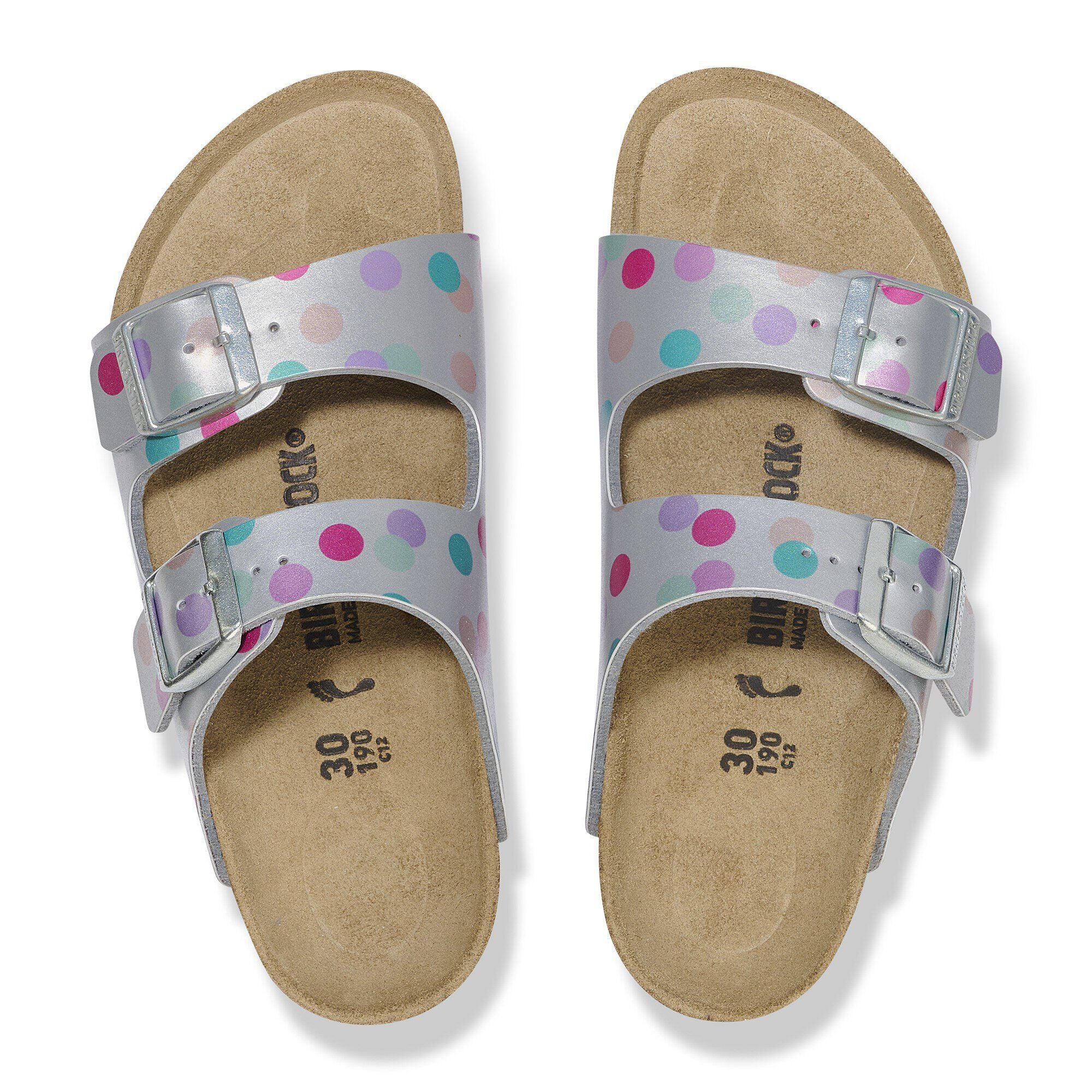 Arizona Kids Birko-Flor Electric Metallic Dots Silver