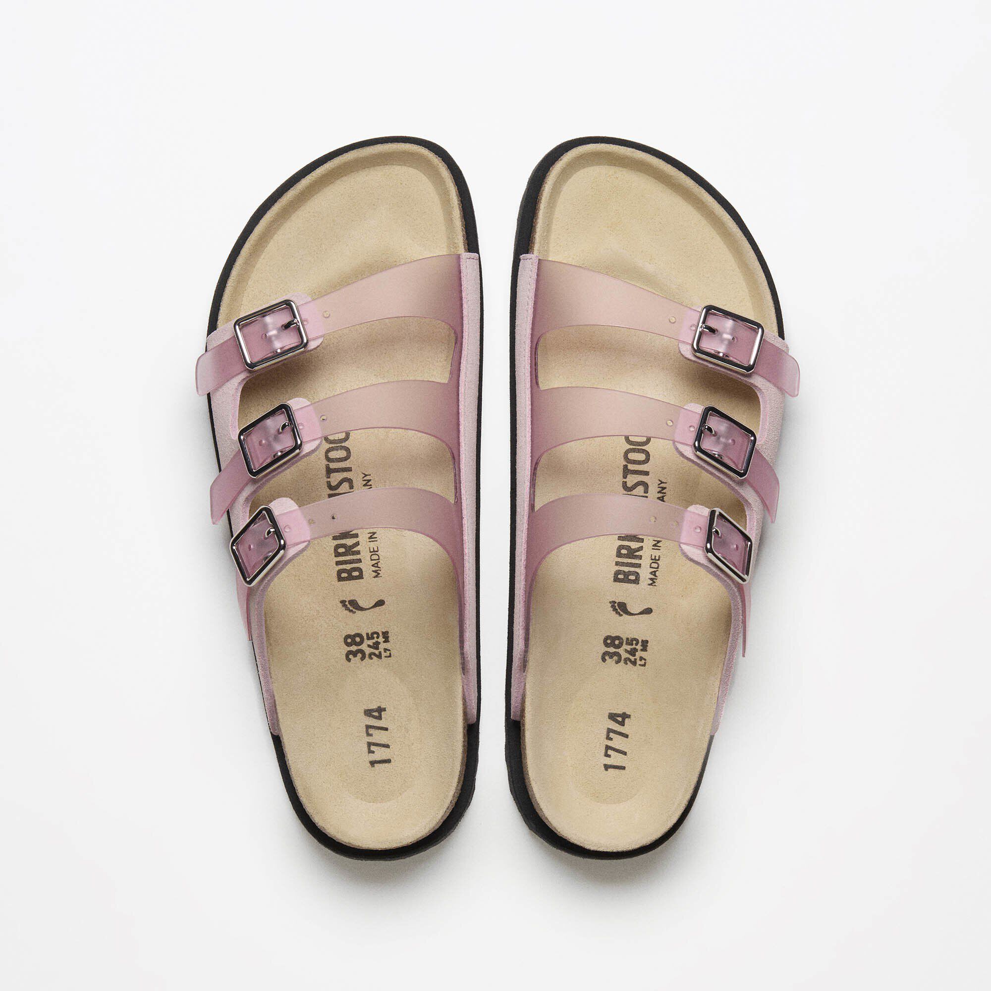 最終値下げ　Birkenstock 1774 Florida Sn 1774 Birkenstock Florida Snake-Embossed Trio Slide Sandals