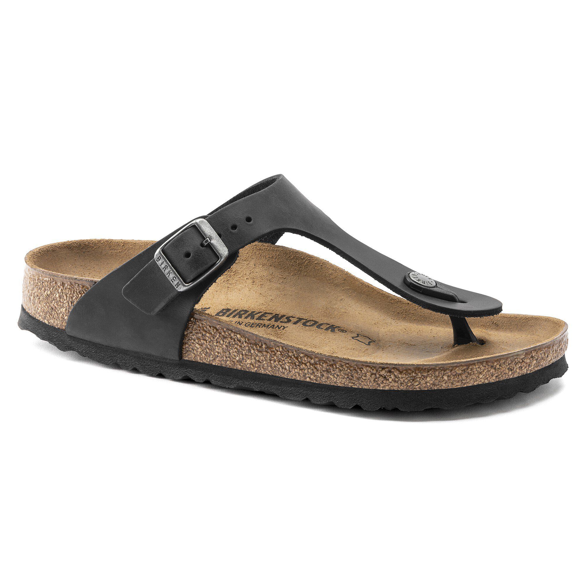 Birkenstock gizeh black oiled leather Clearance