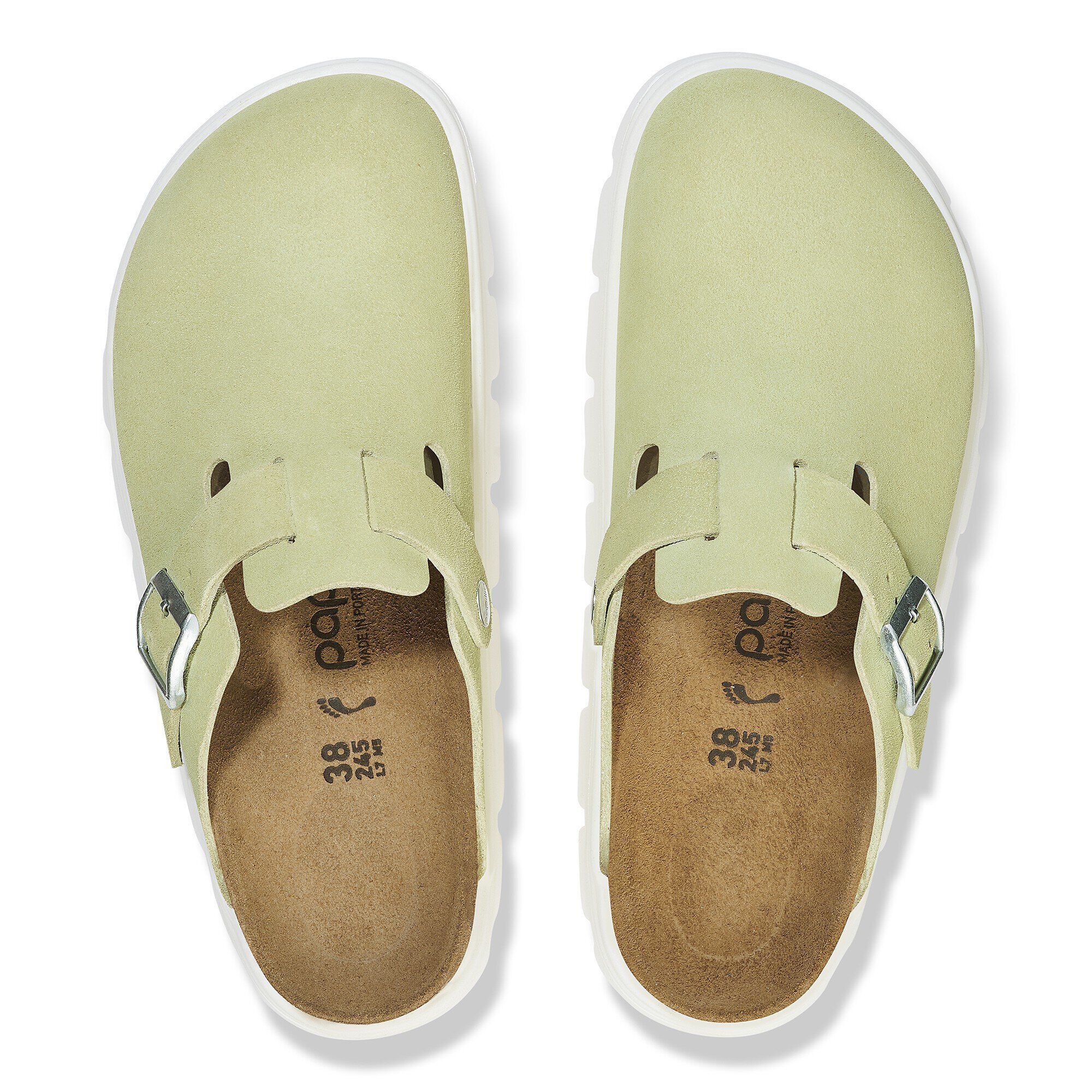Boston Chunky Suede Leather Faded Lime | BIRKENSTOCK