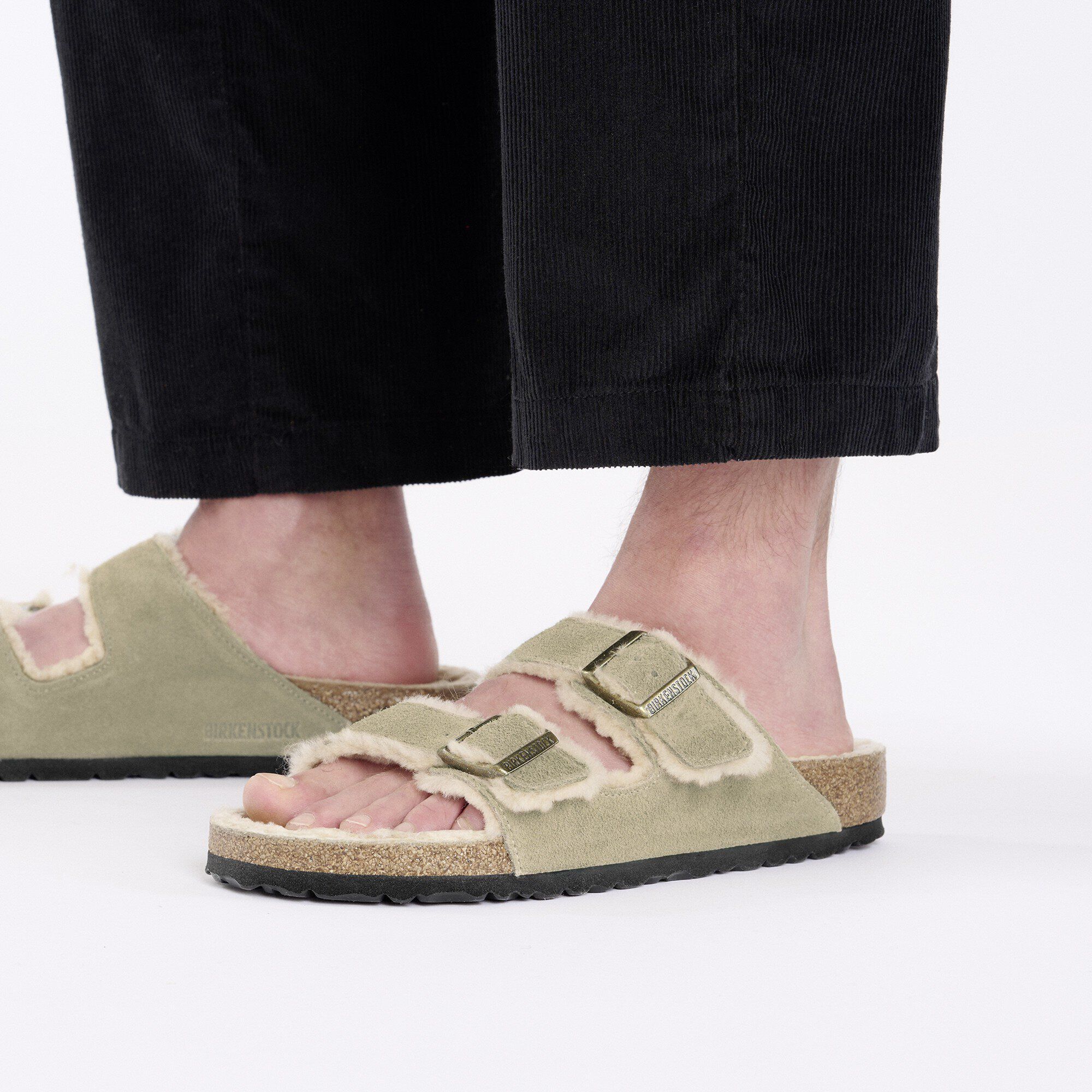 Arizona Shearling Suede Leather Taupe | BIRKENSTOCK