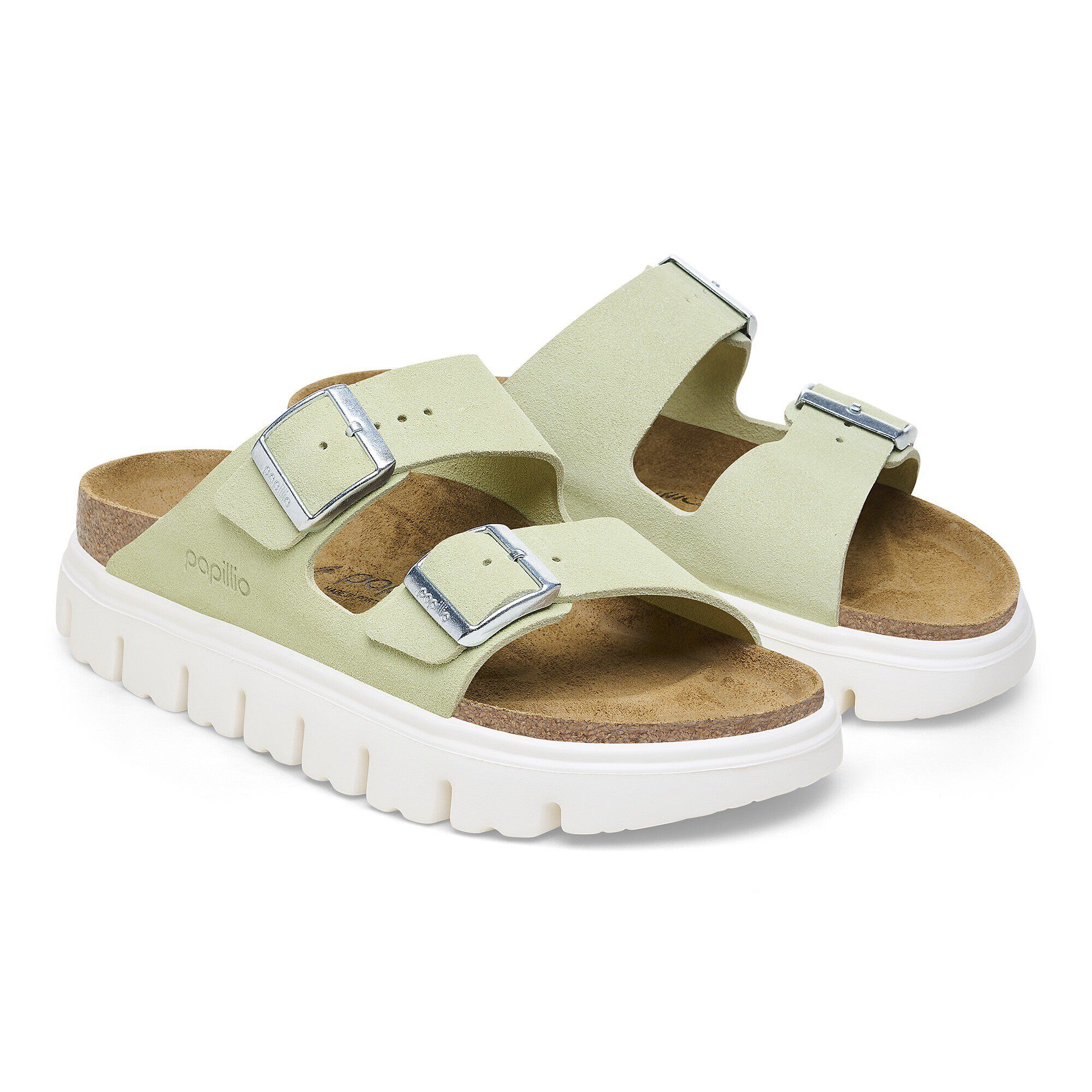 Arizona Chunky Suede Leather Faded Lime | BIRKENSTOCK