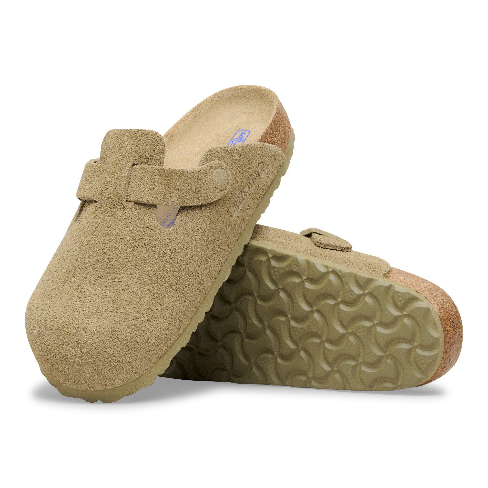 Boston plantare morbido Pelle scamosciata Faded Khaki