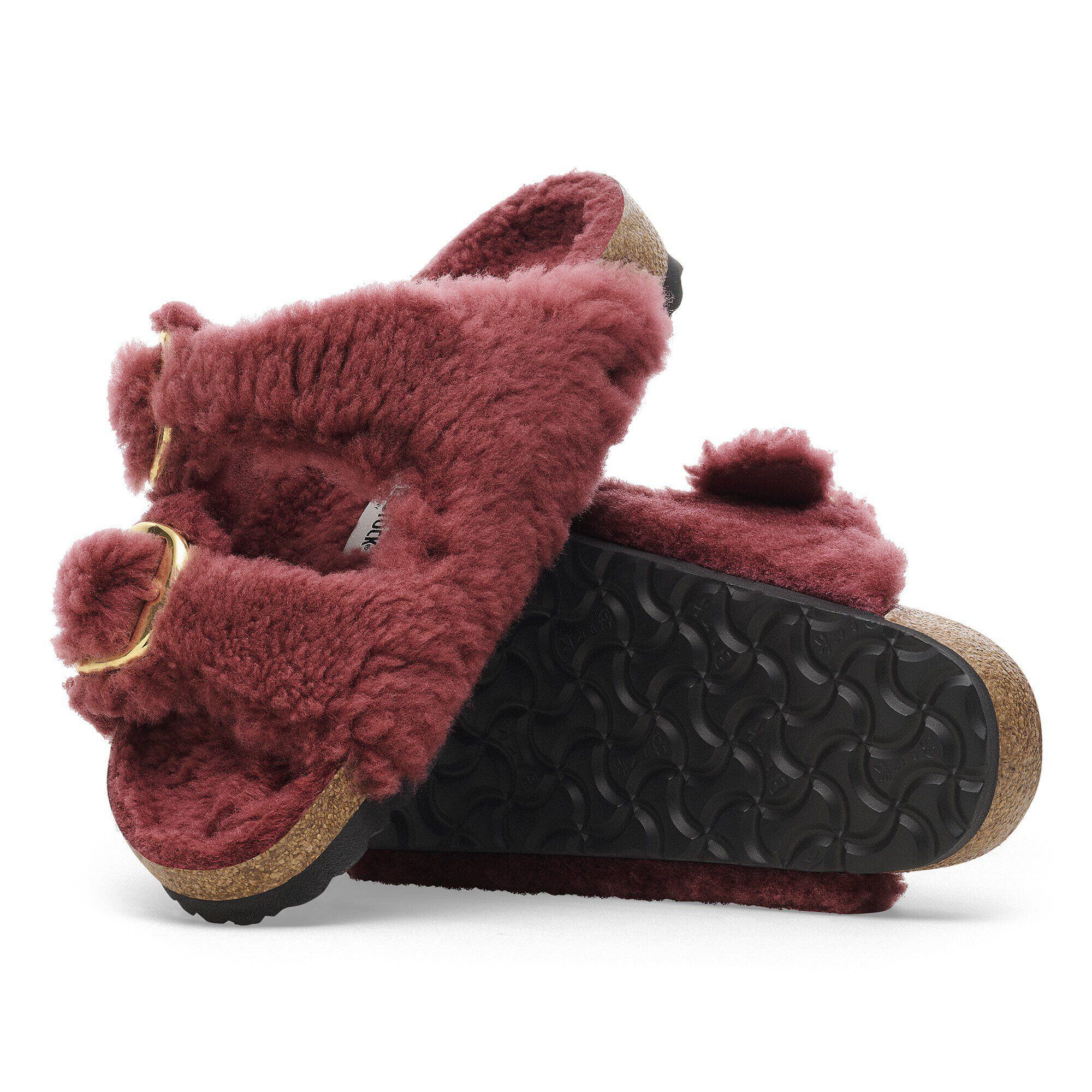 Birkenstock arizona shearling burgundy deals