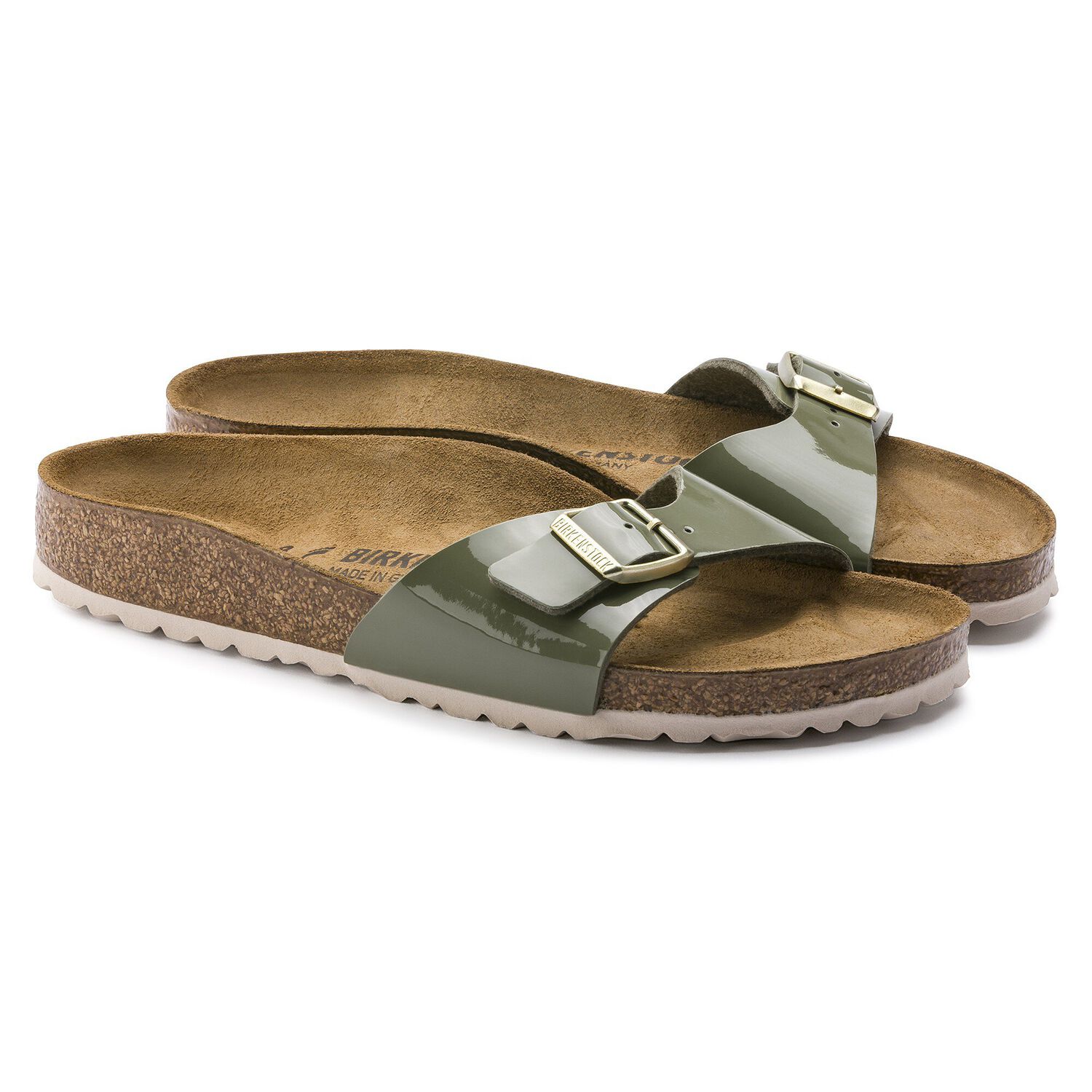 birkenstock madrid khaki patent
