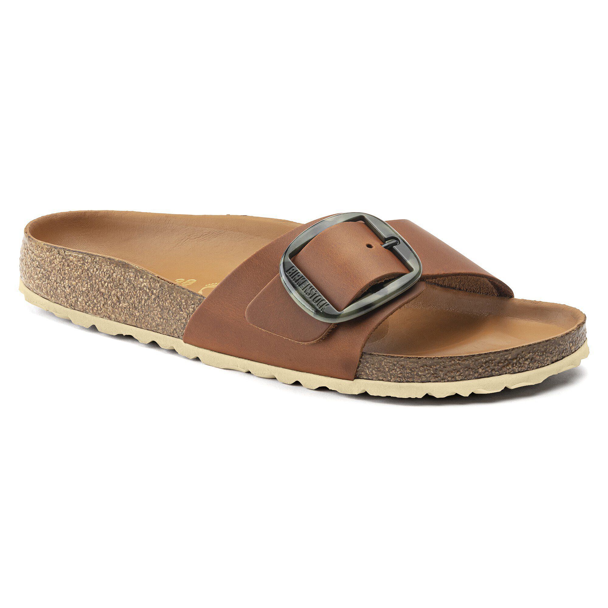 birkenstock madrid big buckle cognac
