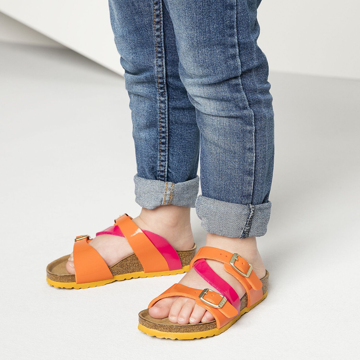 birkenstock tropical orange pink
