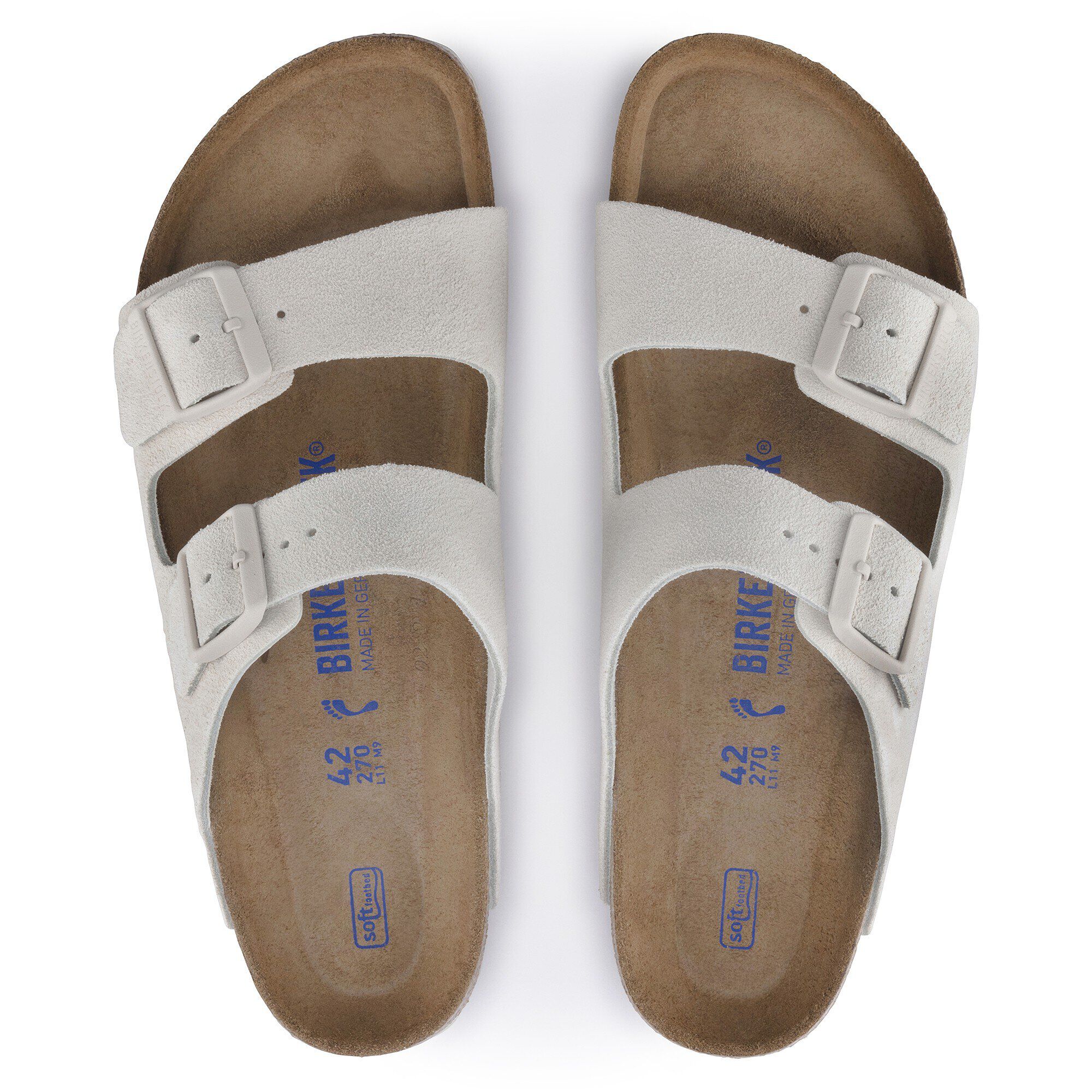Arizona Weichbettung Veloursleder Antique White BIRKENSTOCK