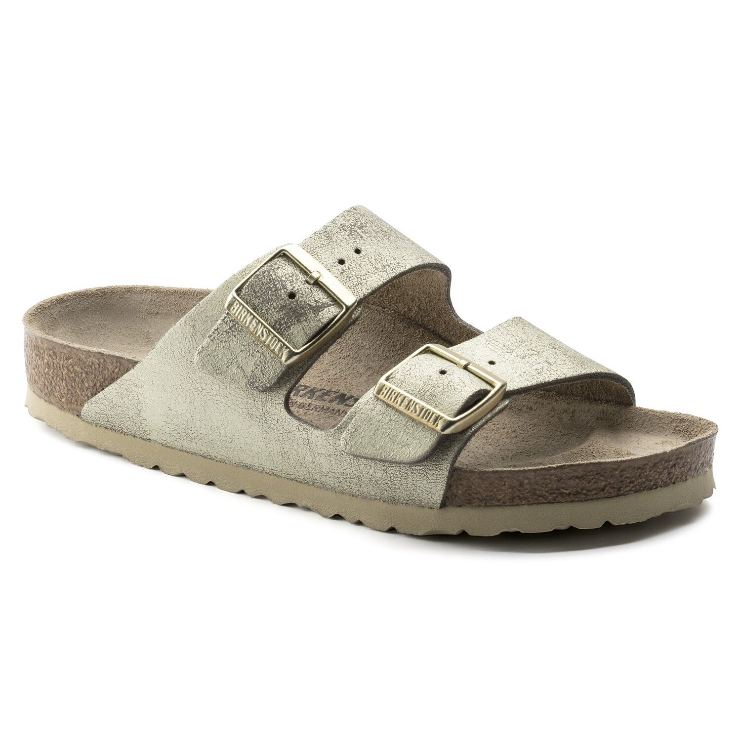 Arizona Suede Leather ウォッシュドメタリック クリームゴールド Birkenstock