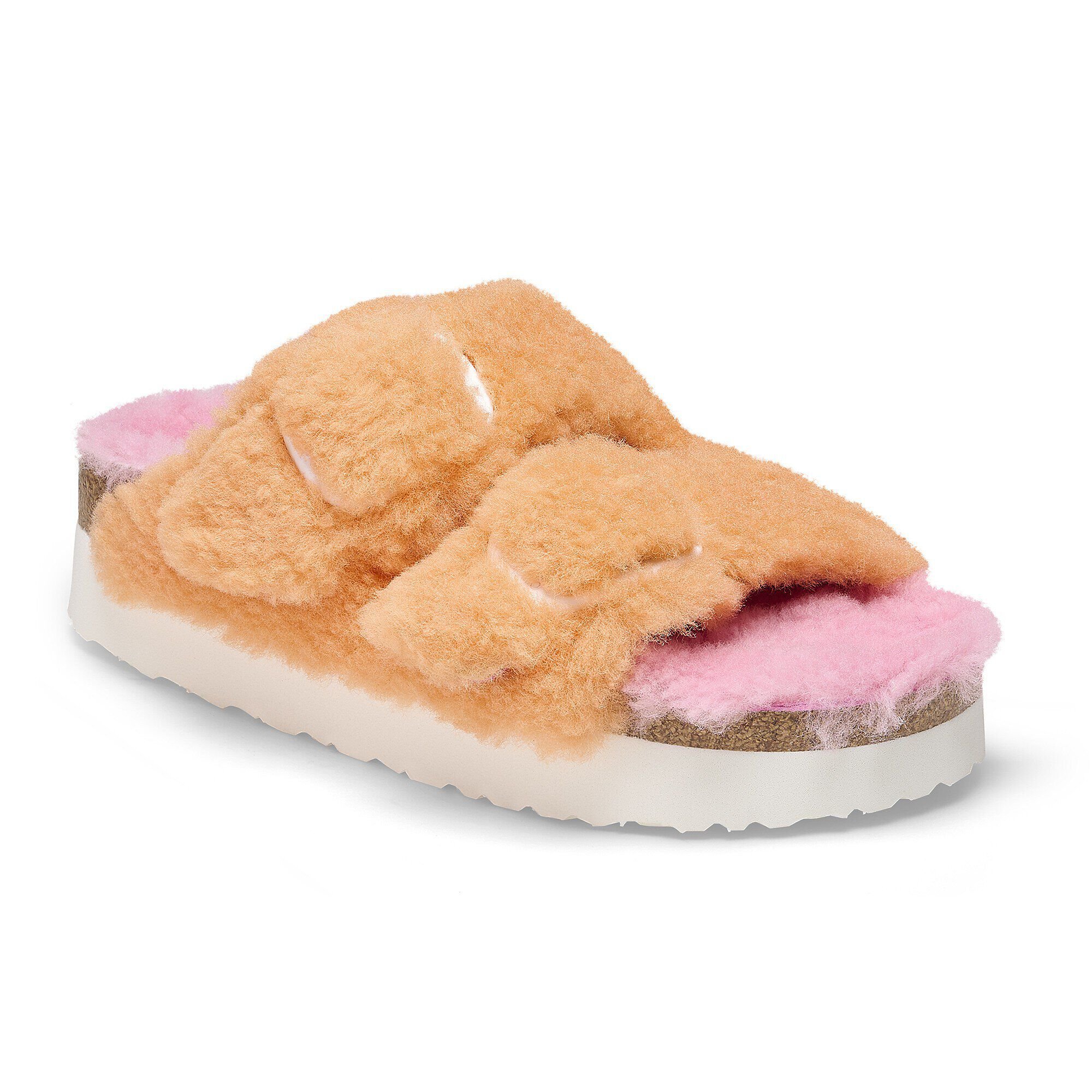 Arizona Big Buckle Fur Papaya/Candy Pink | BIRKENSTOCK Arizona Big Buckle Fur Papaya/Candy Pink | BIRKENSTOCK
