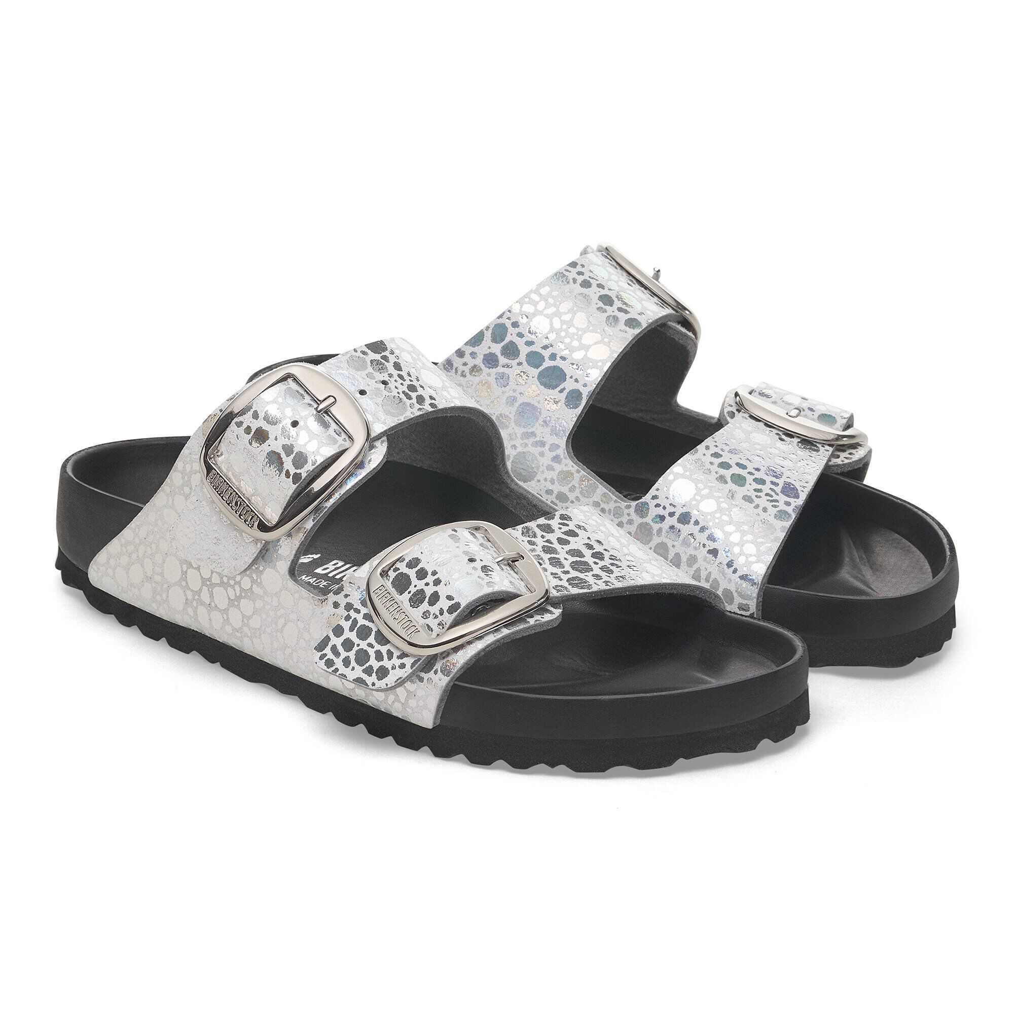 【売れ筋】 Arizona Big Buckle Synthetik Metallic Stones Silver 靴