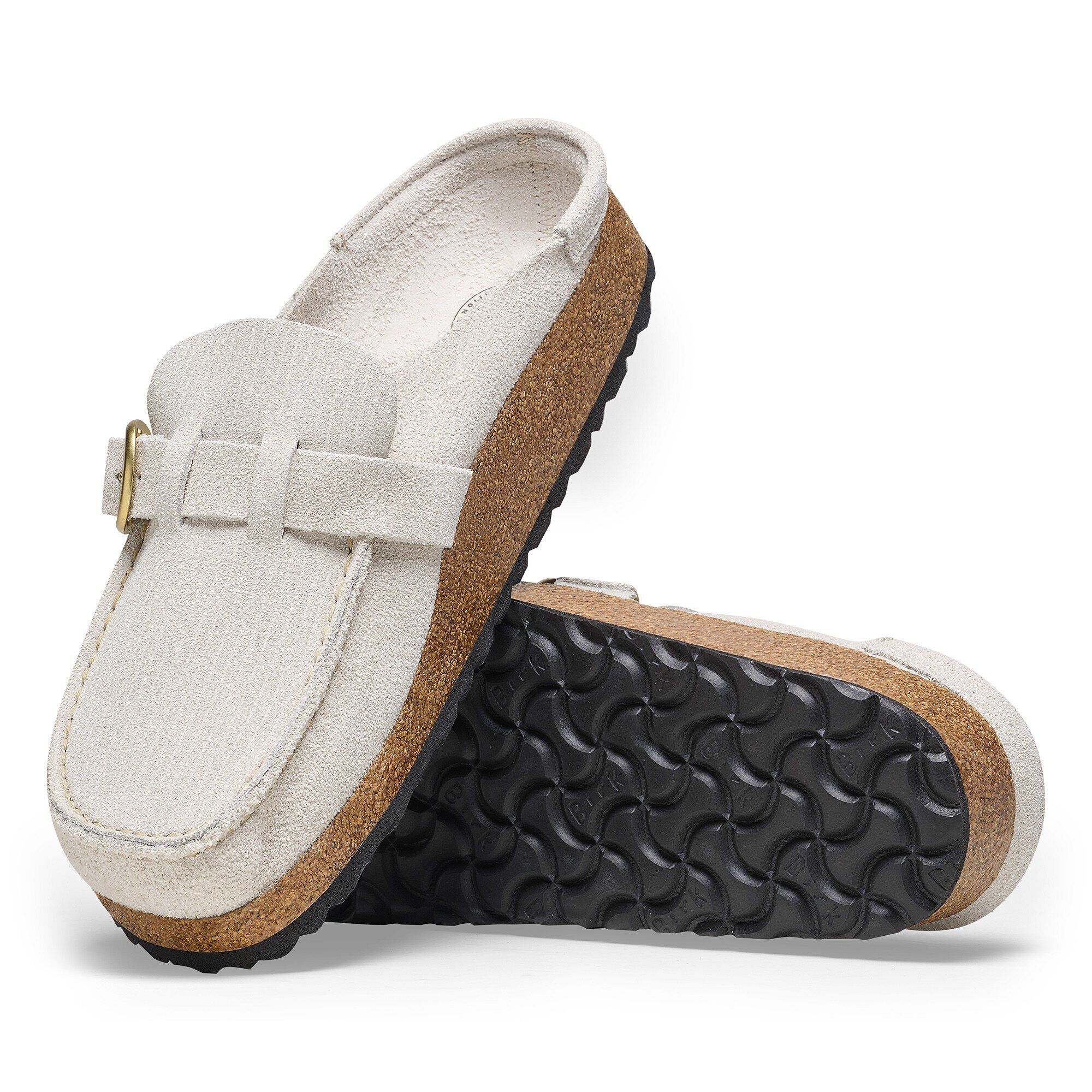 Buckley Suede Leather Embossed Corduroy Antique White