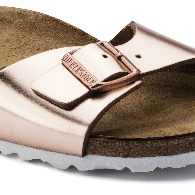 metallic copper leather birkenstock