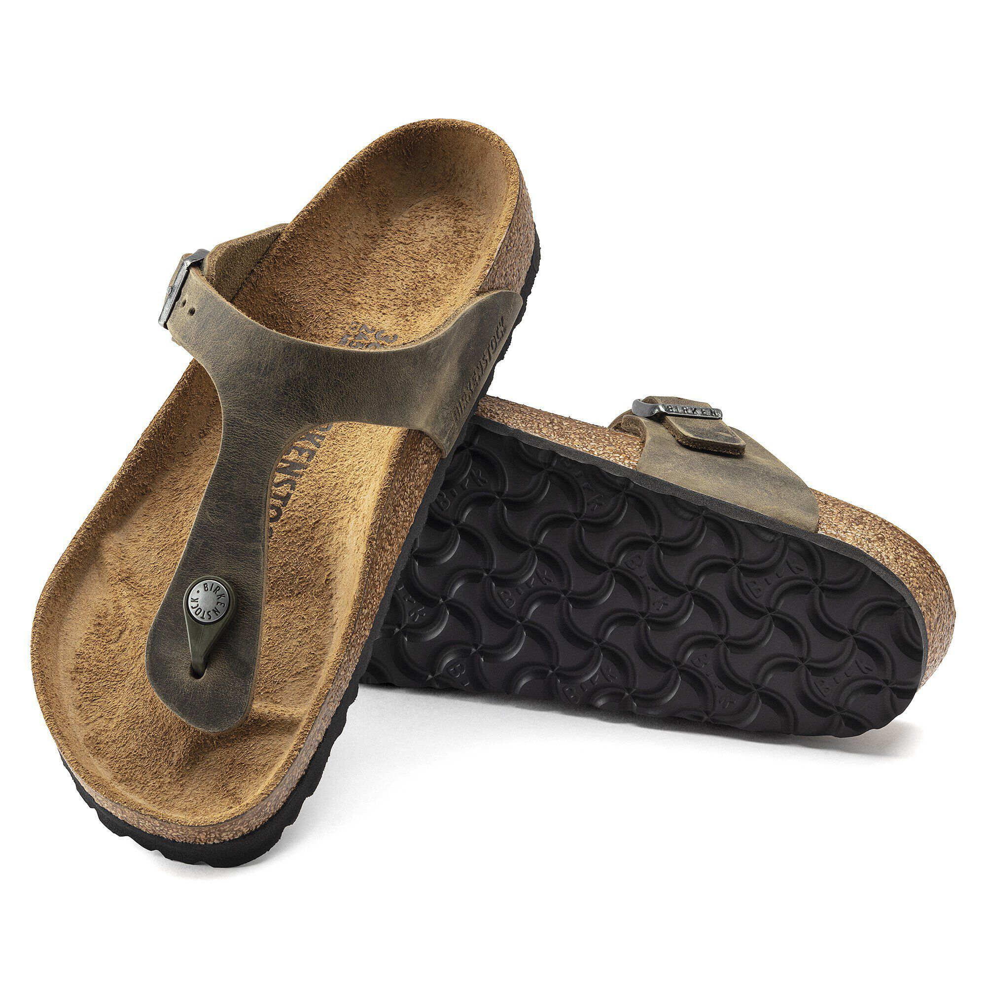 【美品】BIRKENSTOCK GIZEH アンテーィクブラウン オイルドレザー Gizeh Natural Leather Oiled Faded Khaki | BIRKENSTOCK