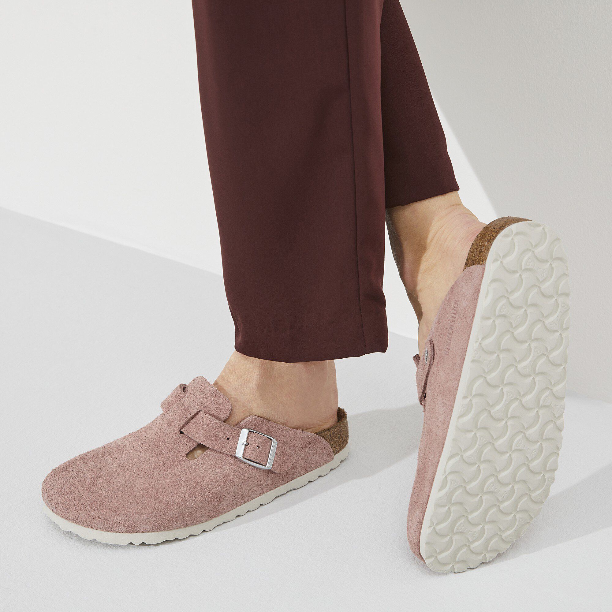 Boston BS Suede Leather Pink Clay | BIRKENSTOCK