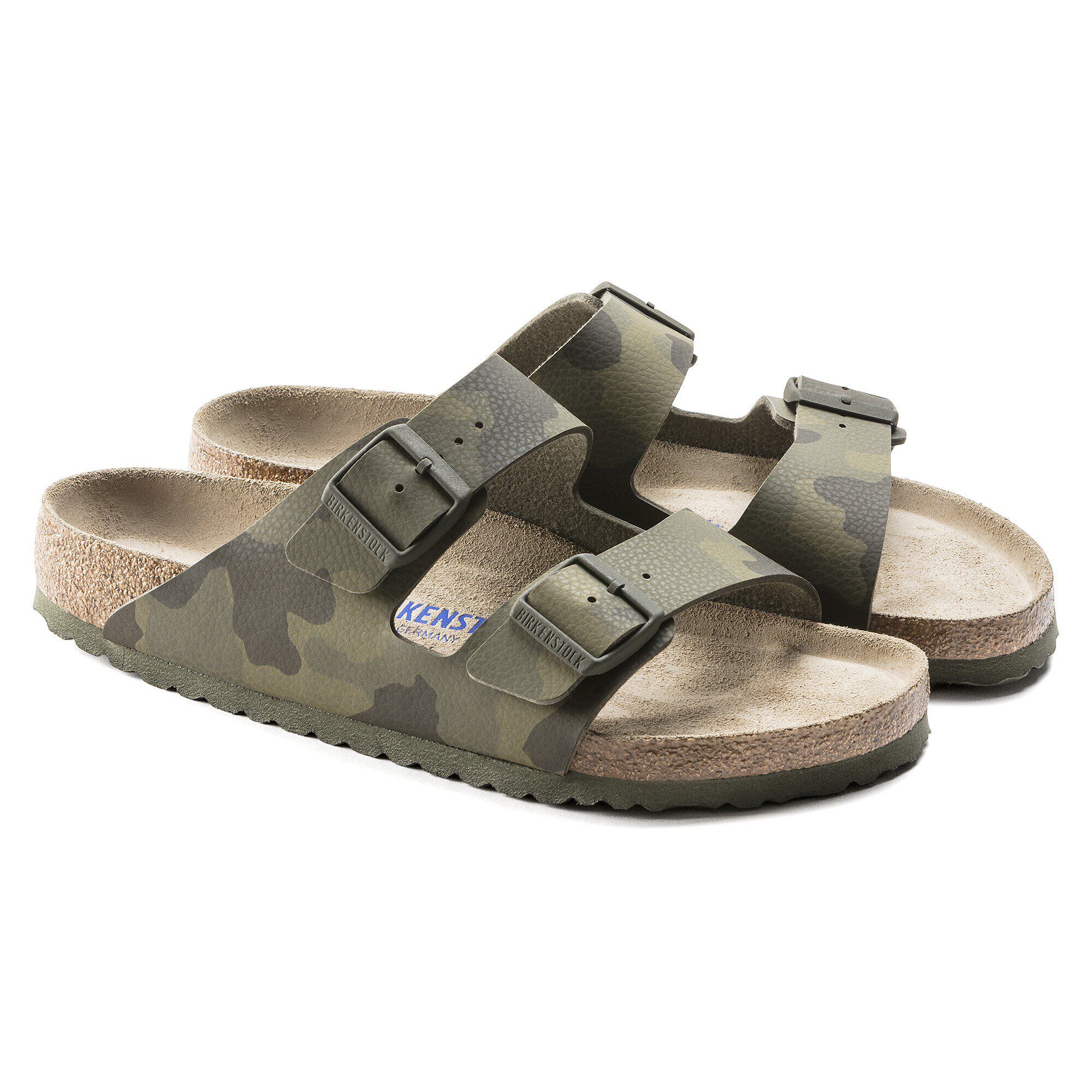 Arizona Soft Footbed Birko Flor Desert Soil Camo Green BIRKENSTOCK