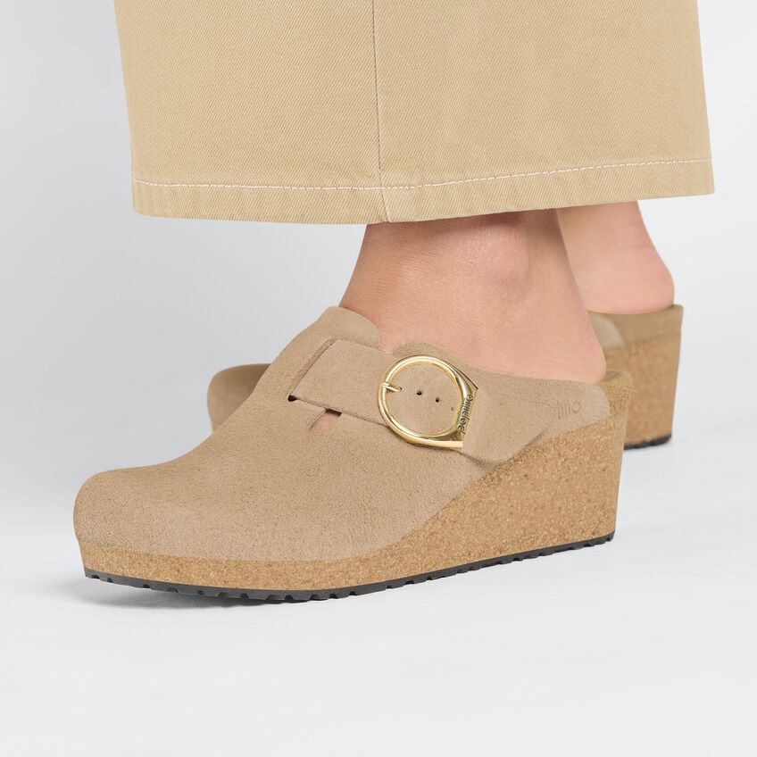 Fanny Ring-Buckle Suede Leather