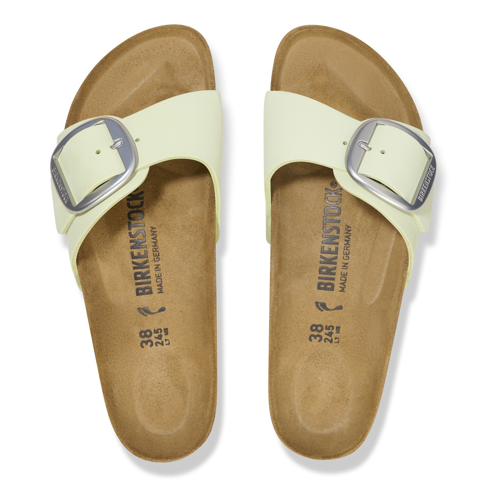 Madrid Big Buckle Nubuk Leather Faded Lime | BIRKENSTOCK