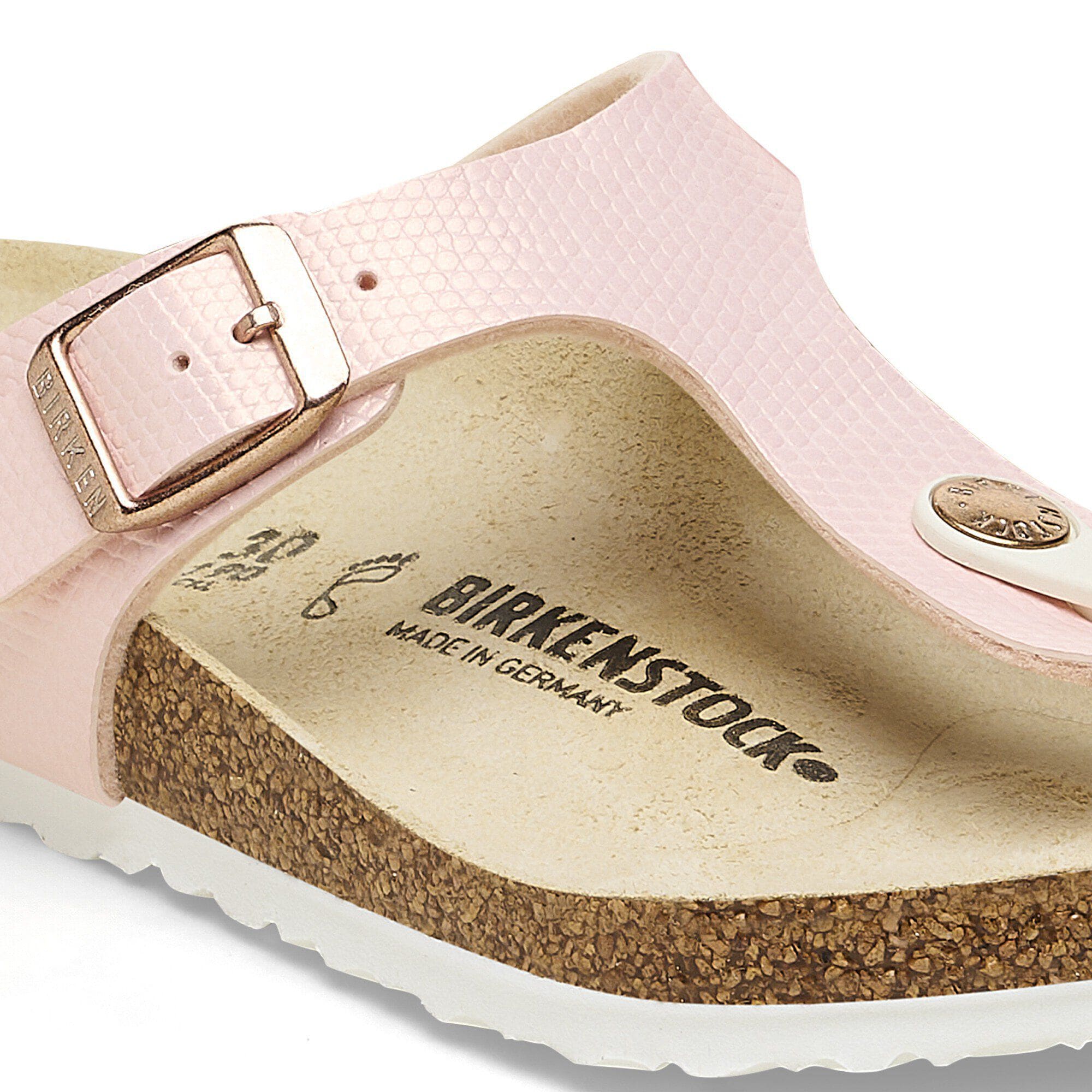 Rose gold birkenstock kids top
