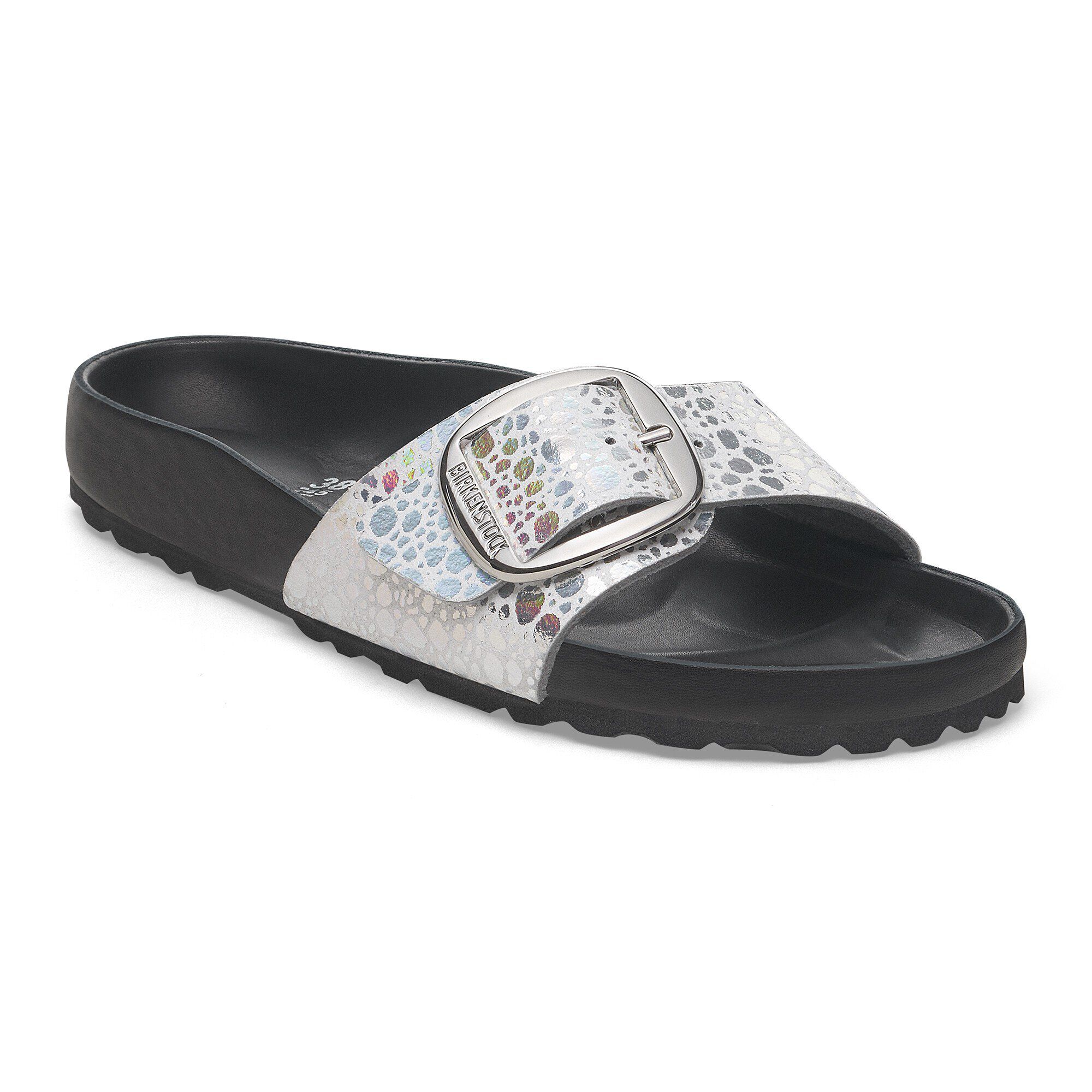 Madrid Big Buckle Synthetik in Metallic Stones Silver