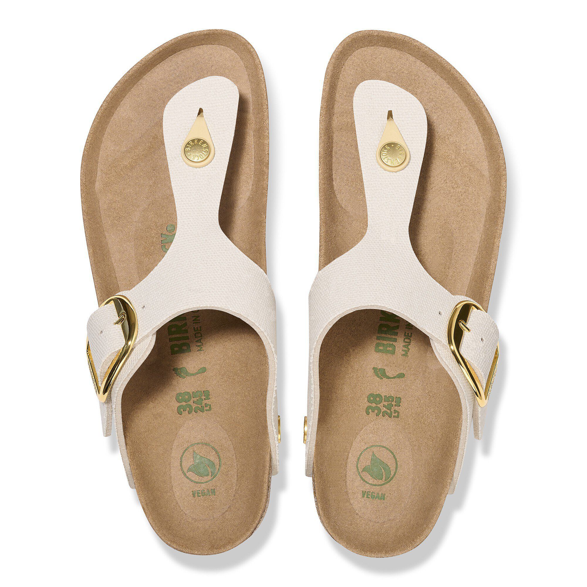 【気質アップ】 Gizeh Eggshell Canvas Vegan Textile Logo Rivet Buckle Big 靴