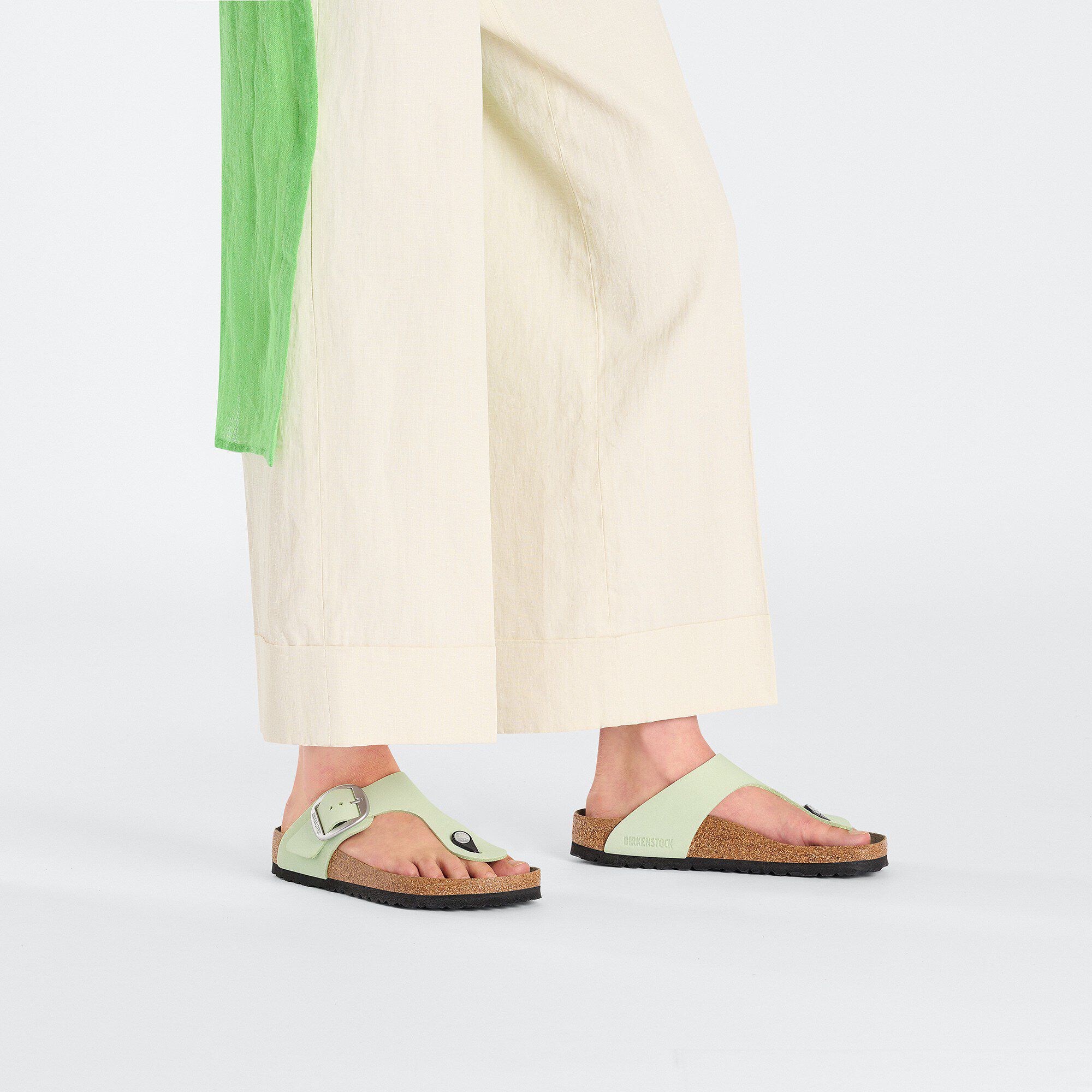 Gizeh Big Buckle Nubukleder Faded Lime BIRKENSTOCK