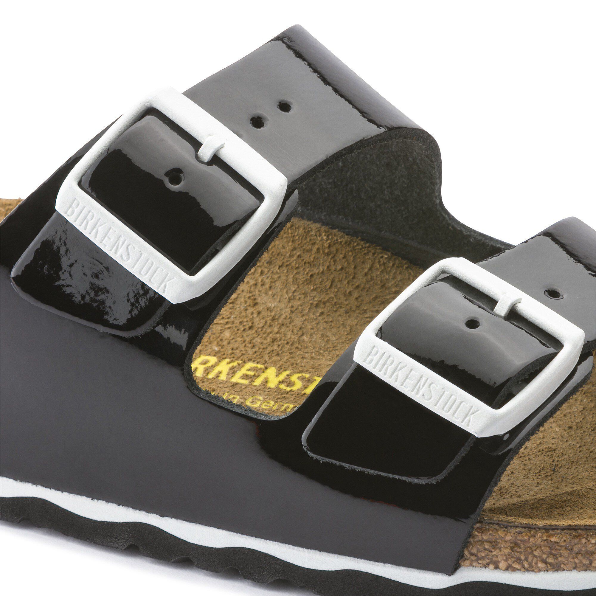 black patent leather birkenstocks