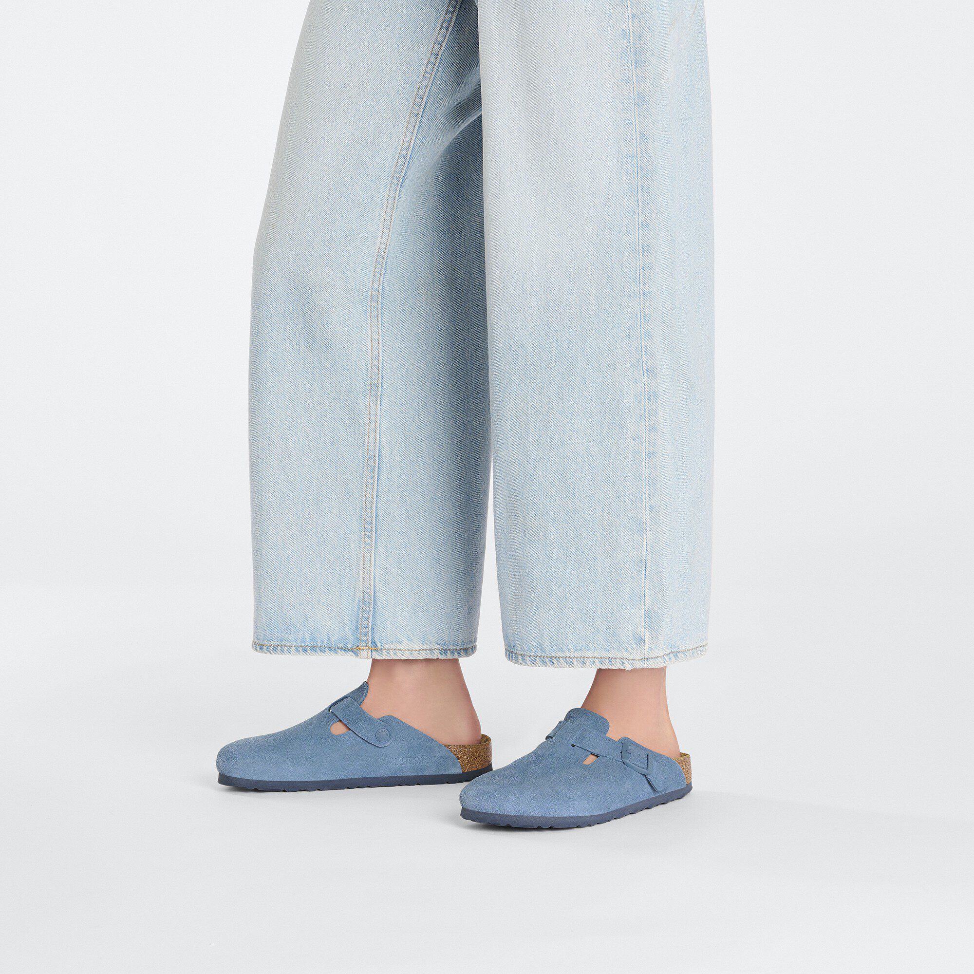 Birkenstock boston blue suede hotsell