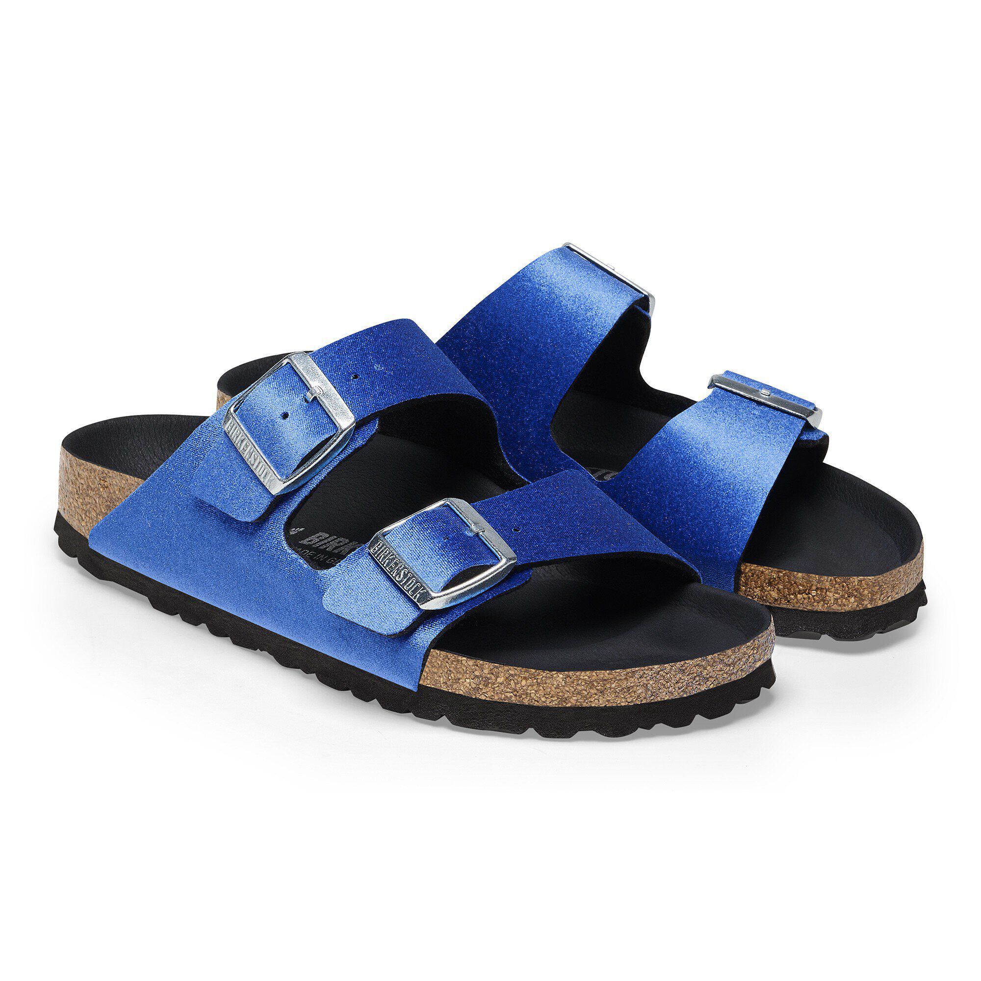 Arizona Rivet Logo Velvet Velvet Brillant Blue BIRKENSTOCK