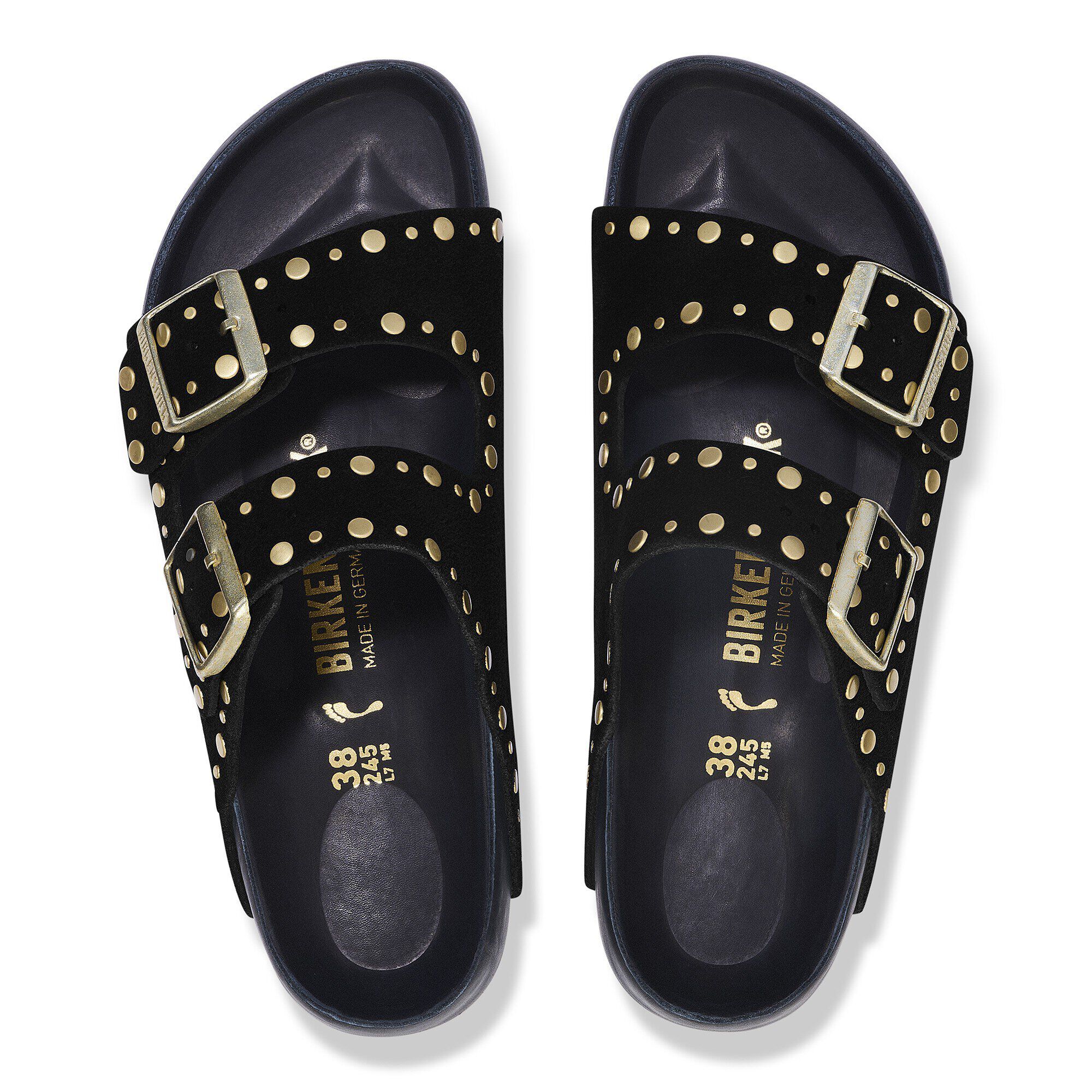 Arizona Rivet Suede Leather Black | BIRKENSTOCK