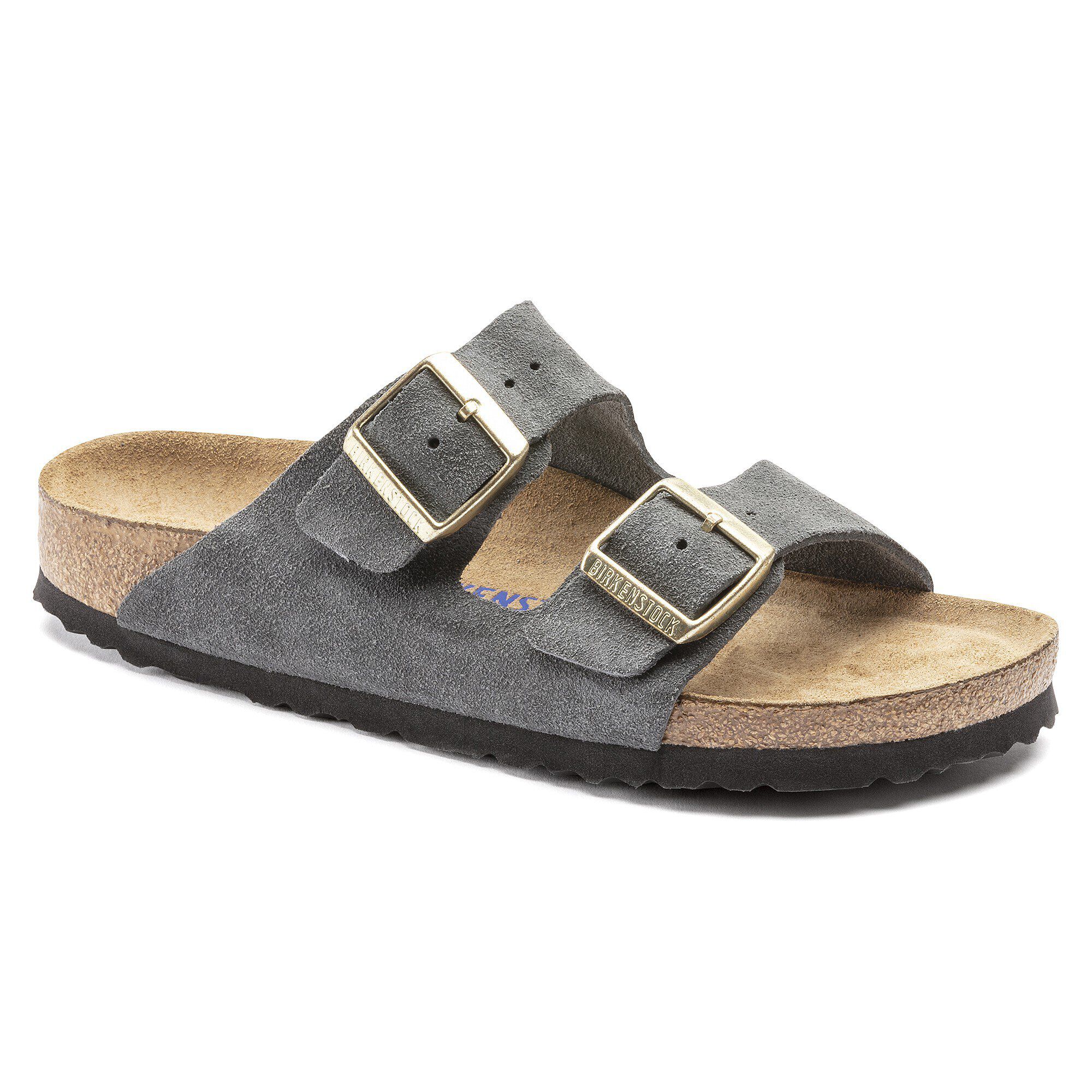 birkenstock arizona black suede soft footbed