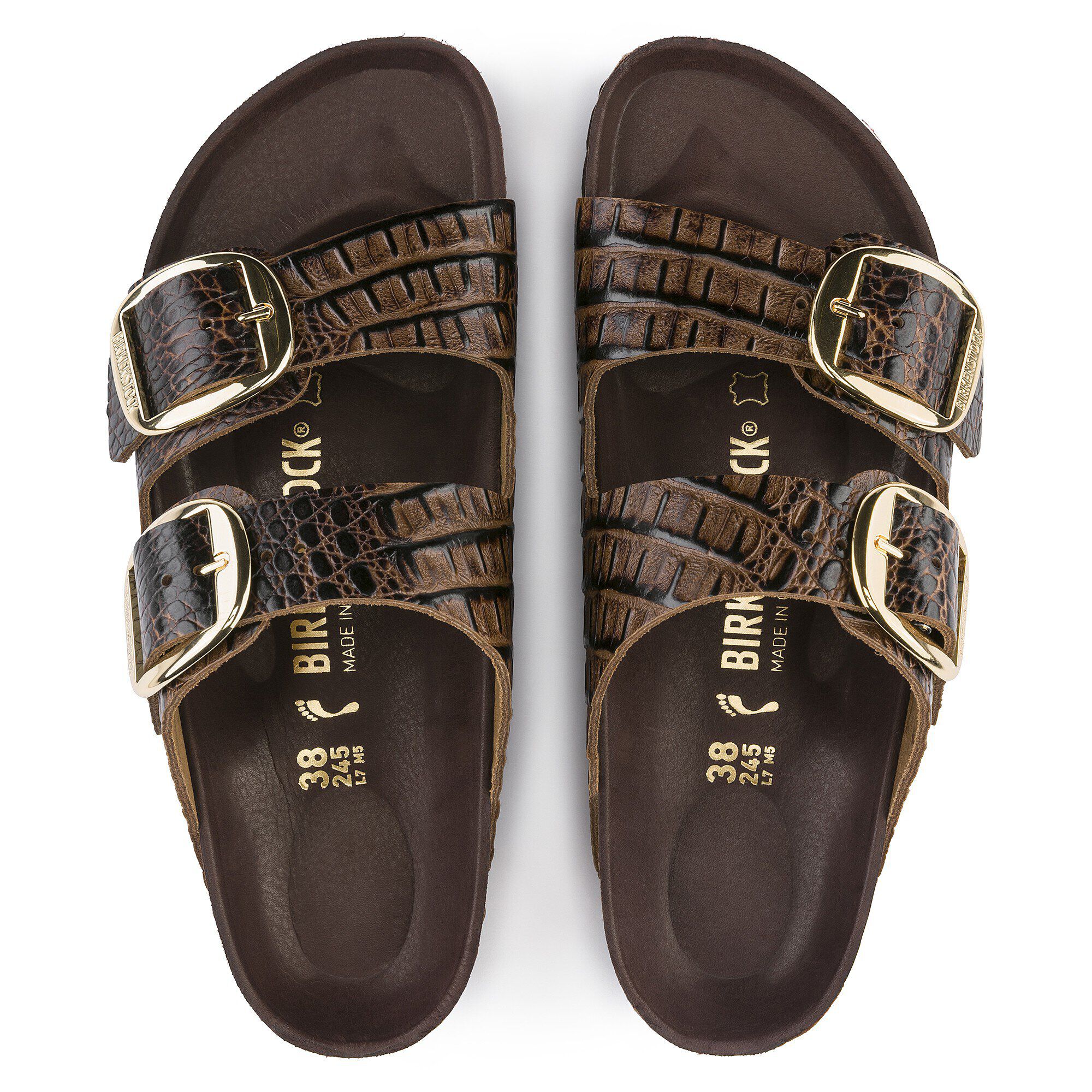 Birkenstock madrid big buckle gator brown outlet