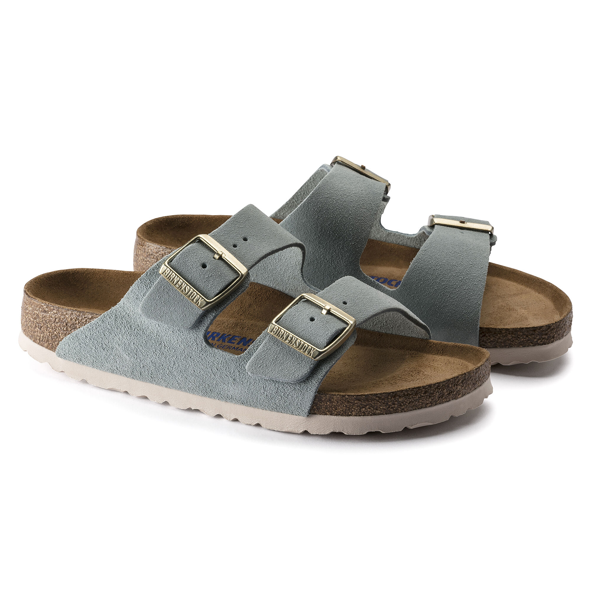arizona soft footbed suede leather light blue