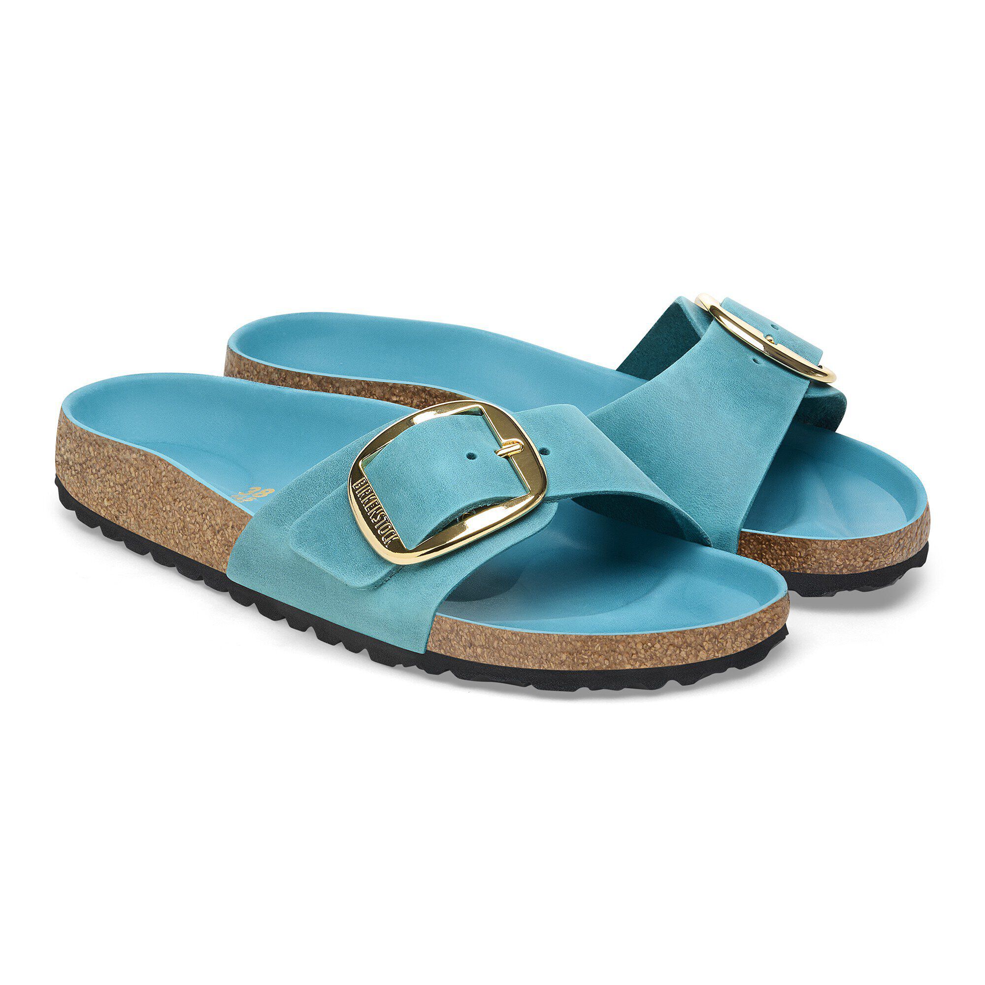 【特別セール品】 Madrid Big Buckle Natural Leather Oiled Biscay Bay | BIRKENSTOCK サンダル