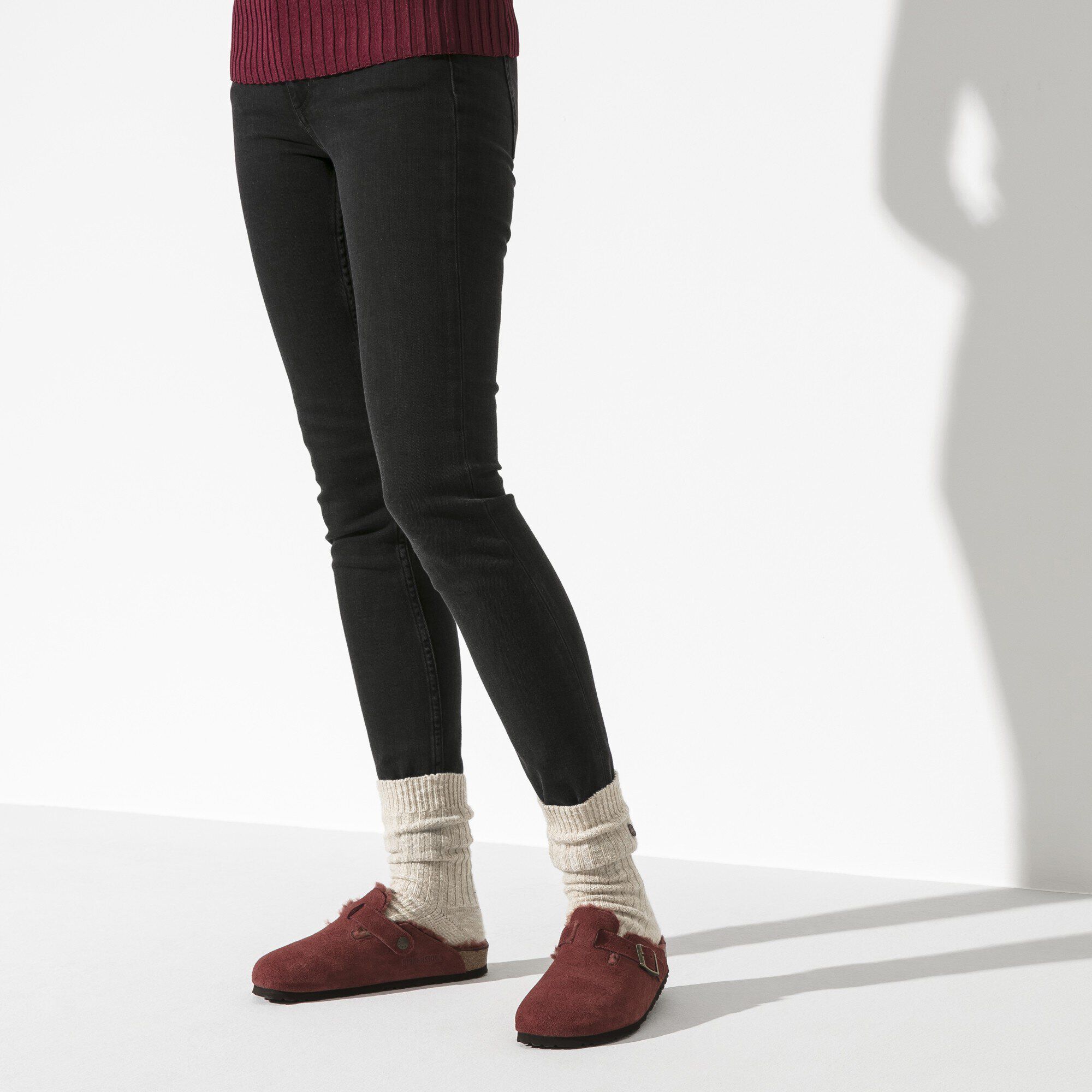 birkenstock boston shearling port