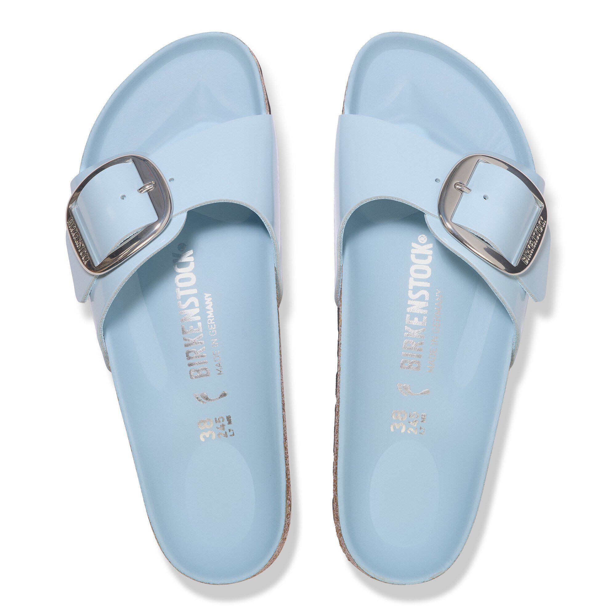 BIRKENSTOCK Madrid Big Buckle EVA サンダル Madrid Big Buckle Natural Leather Patent Baby Blue High