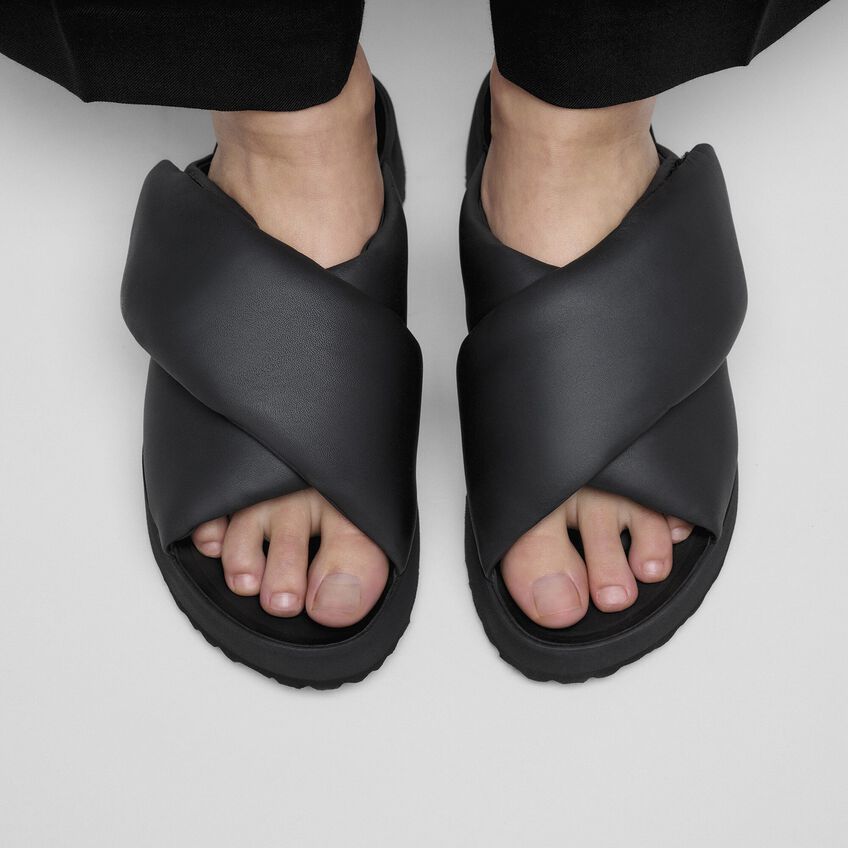 Theda Cross Strap Natural Leather