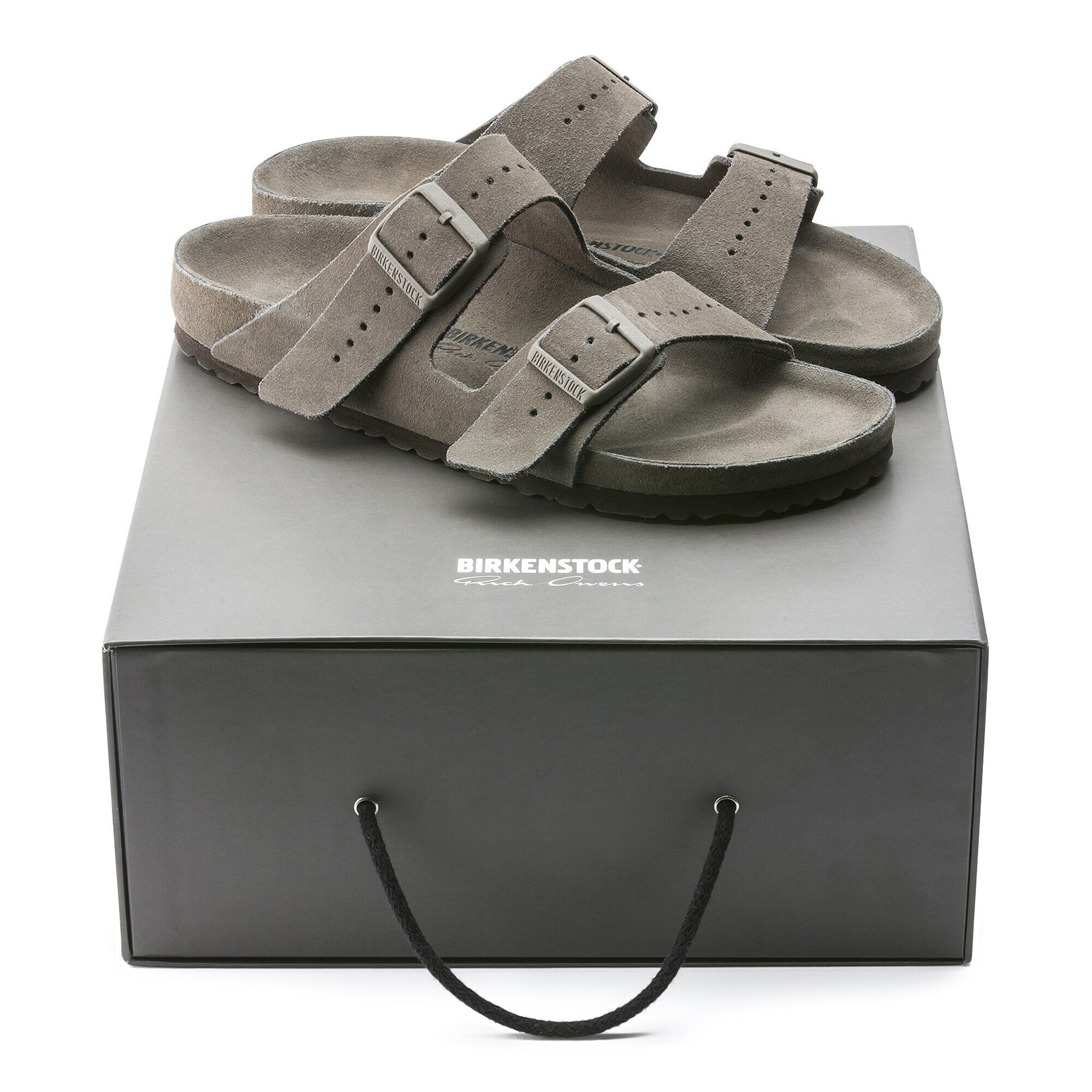 保障できる Rick Owens Arizona Suede Leather Velour Dust | BIRKENSTOCK 靴