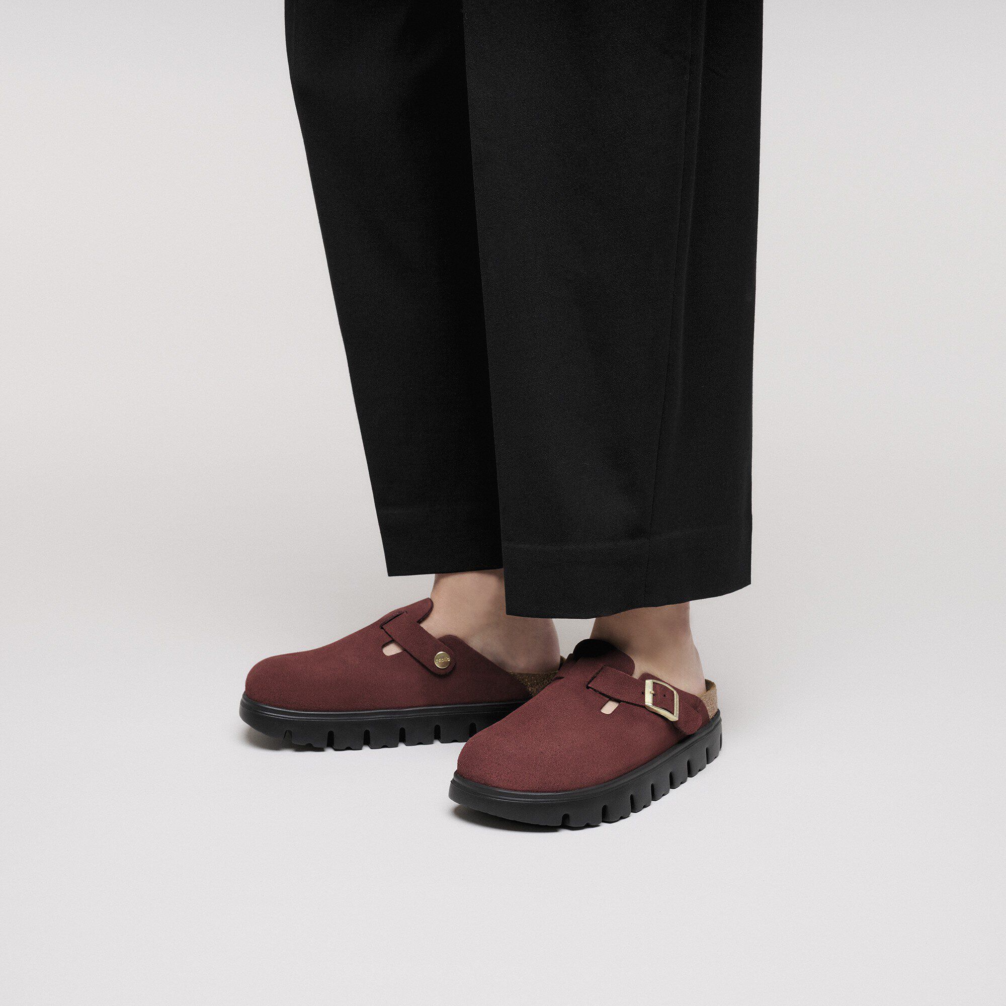 Boston Chunky BIRKENSTOCK 新品未使用　厚底 Boston Chunky Suede Leather Zinfandel | BIRKENSTOCK