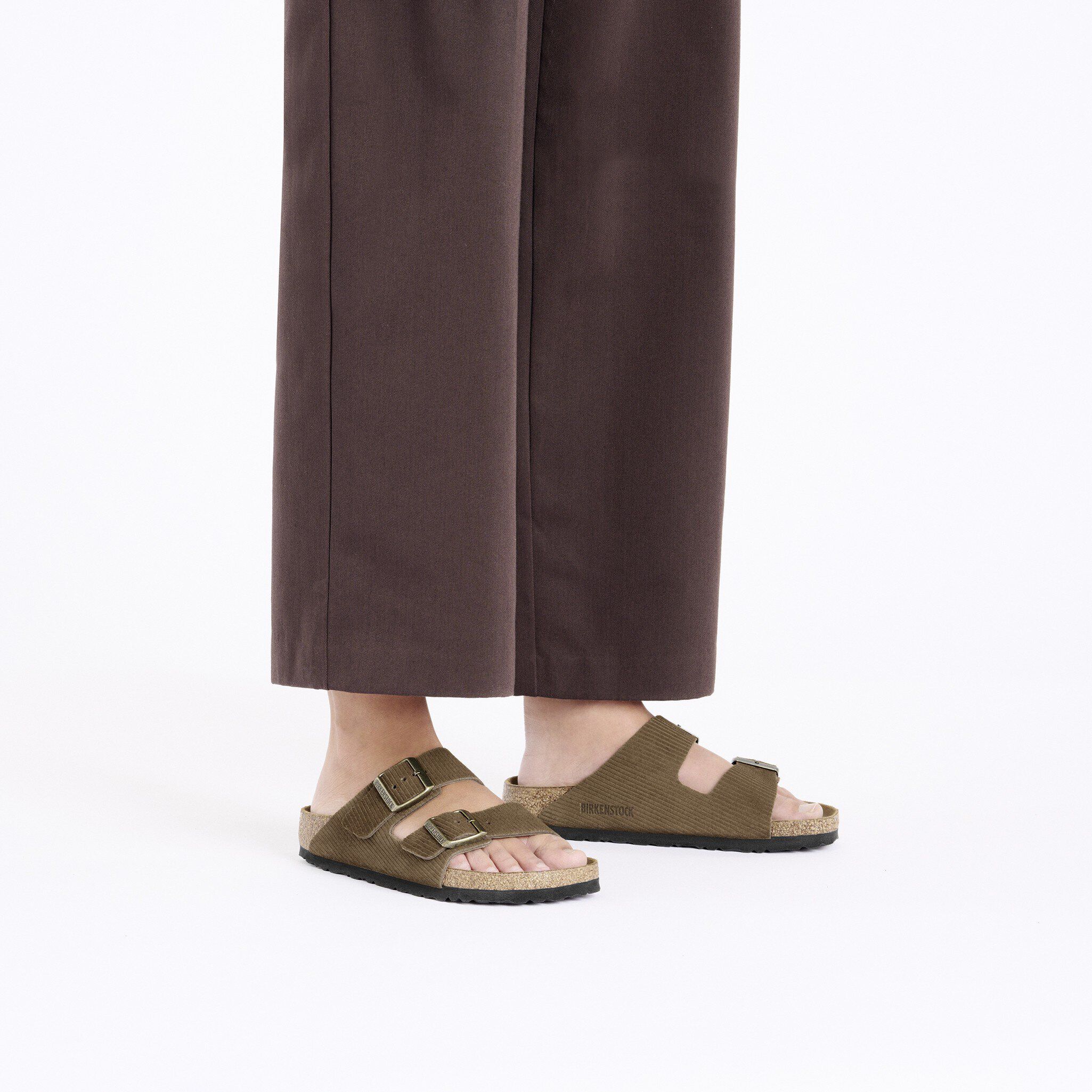 サンダル BIRKENSTOCK Men Sandals 1028264 DARKTEA BROWN Arizona Suede Leather Embossed Corduroy Dark Tea | BIRKENSTOCK