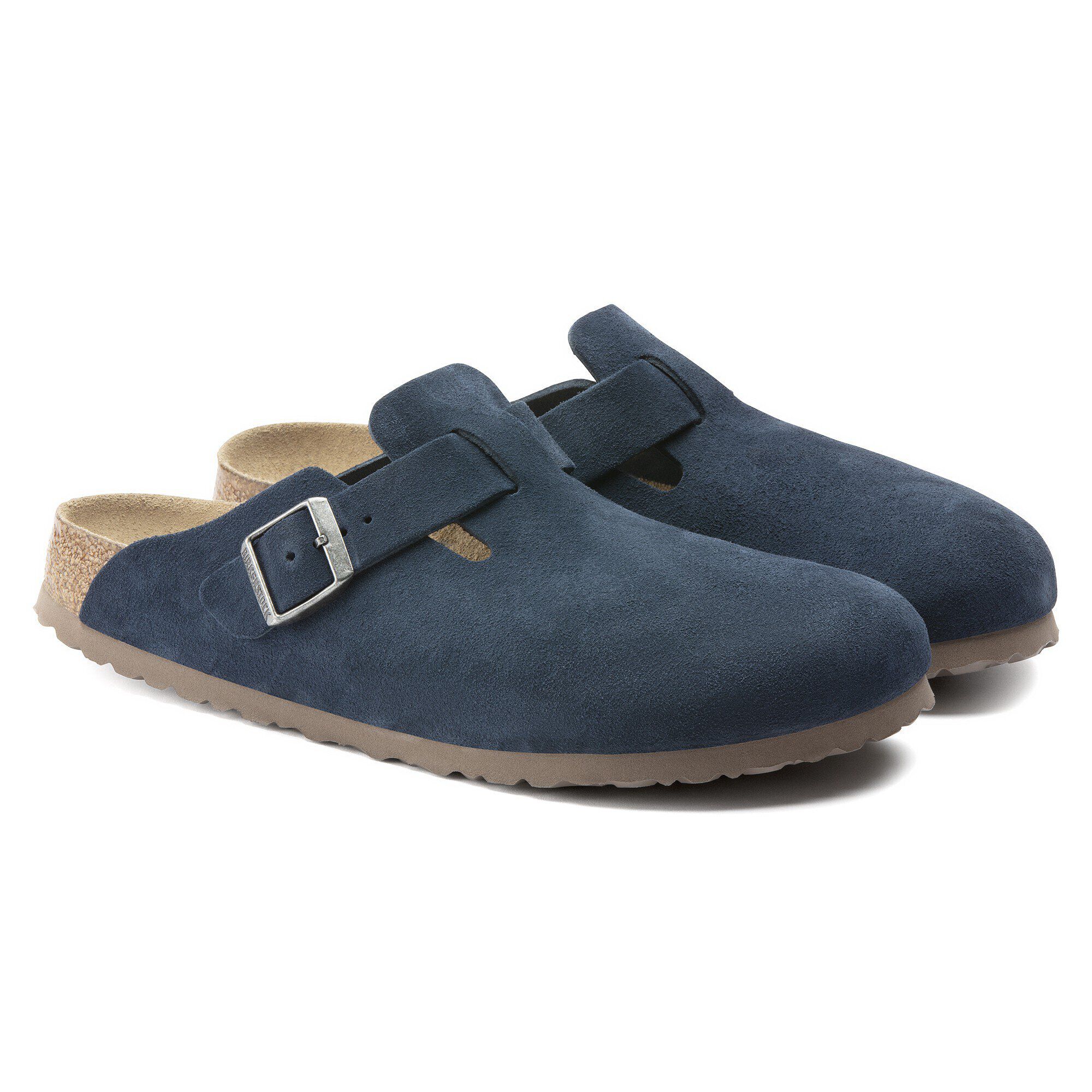 Birkenstock boston blue suede clearance