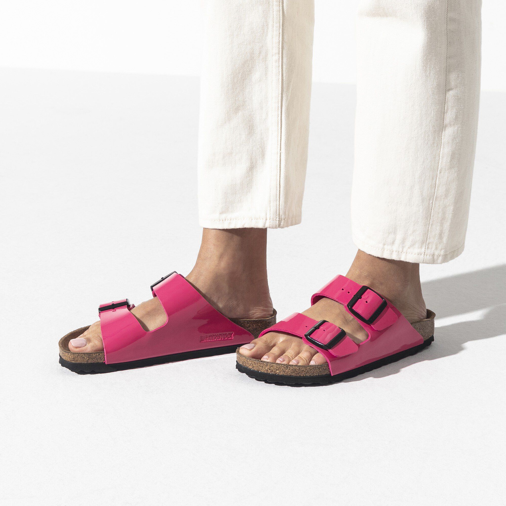 fuschia birkenstocks